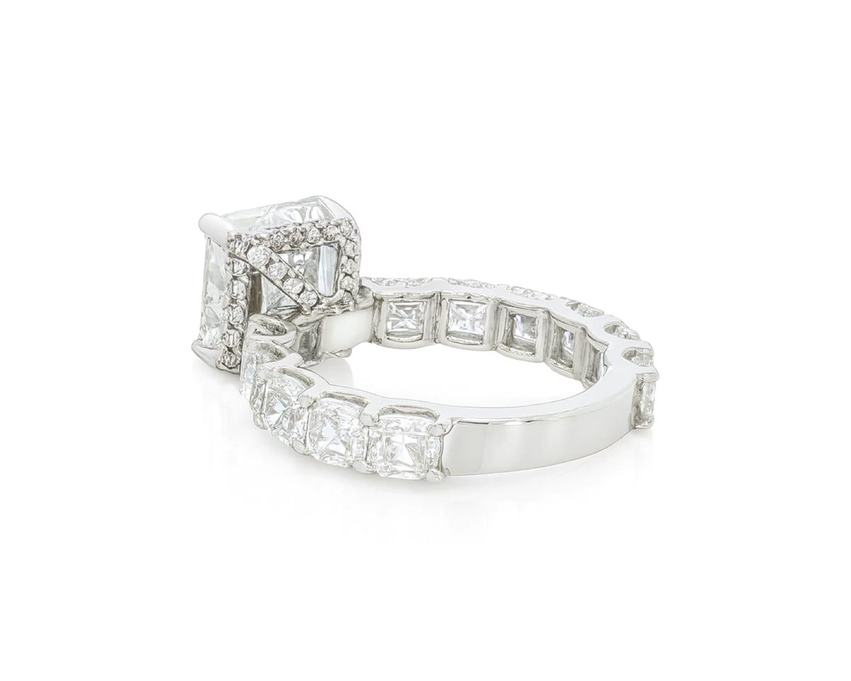 14K Gold Diamond Asscher Cut Hidden Halo Engagement Ring 8.68 CT – lifestyle 1814