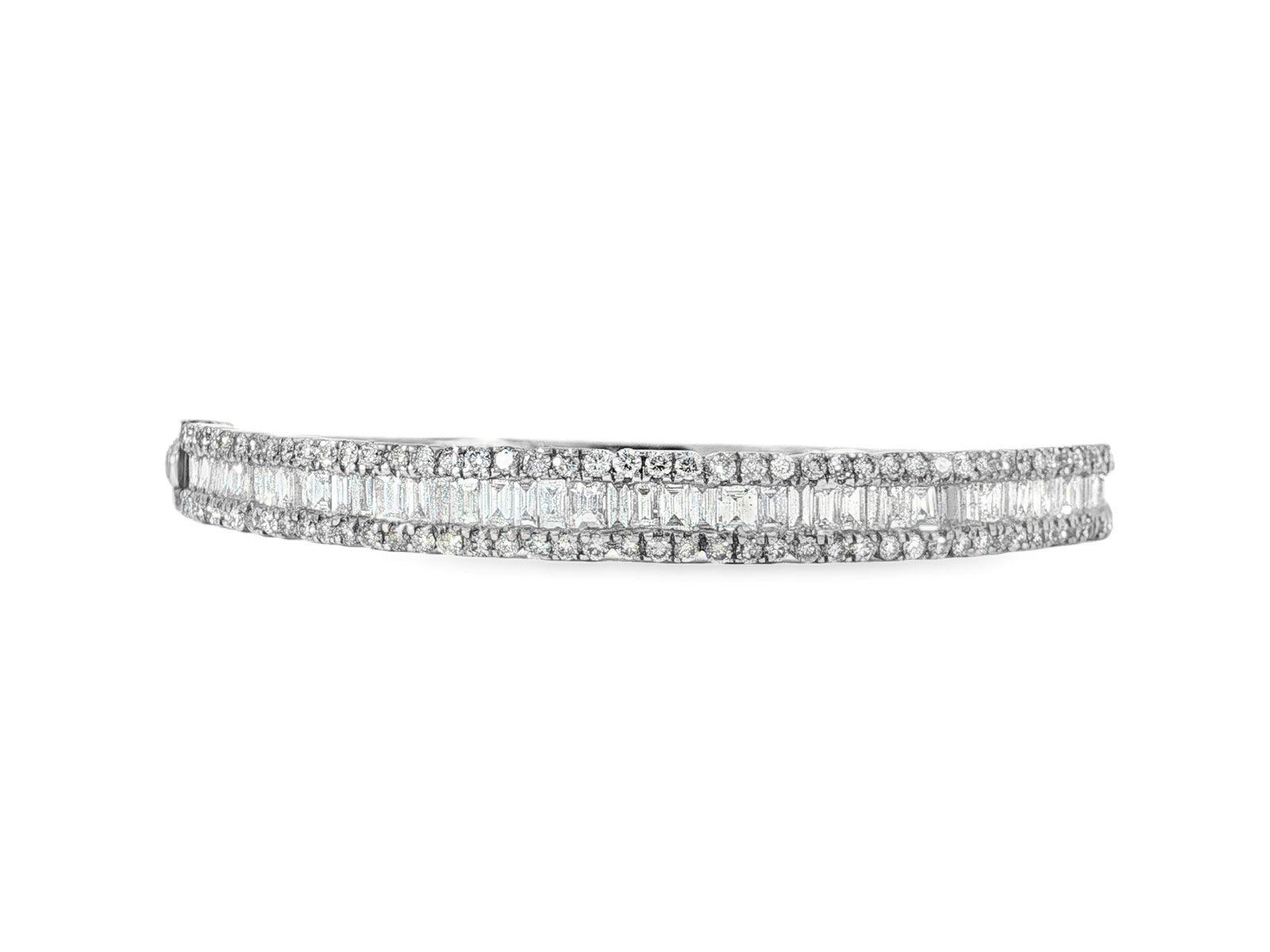 14k Gold Diamond Bracelet with Emerald - Cut & Round Design 3ct - AVI THE JEWELER