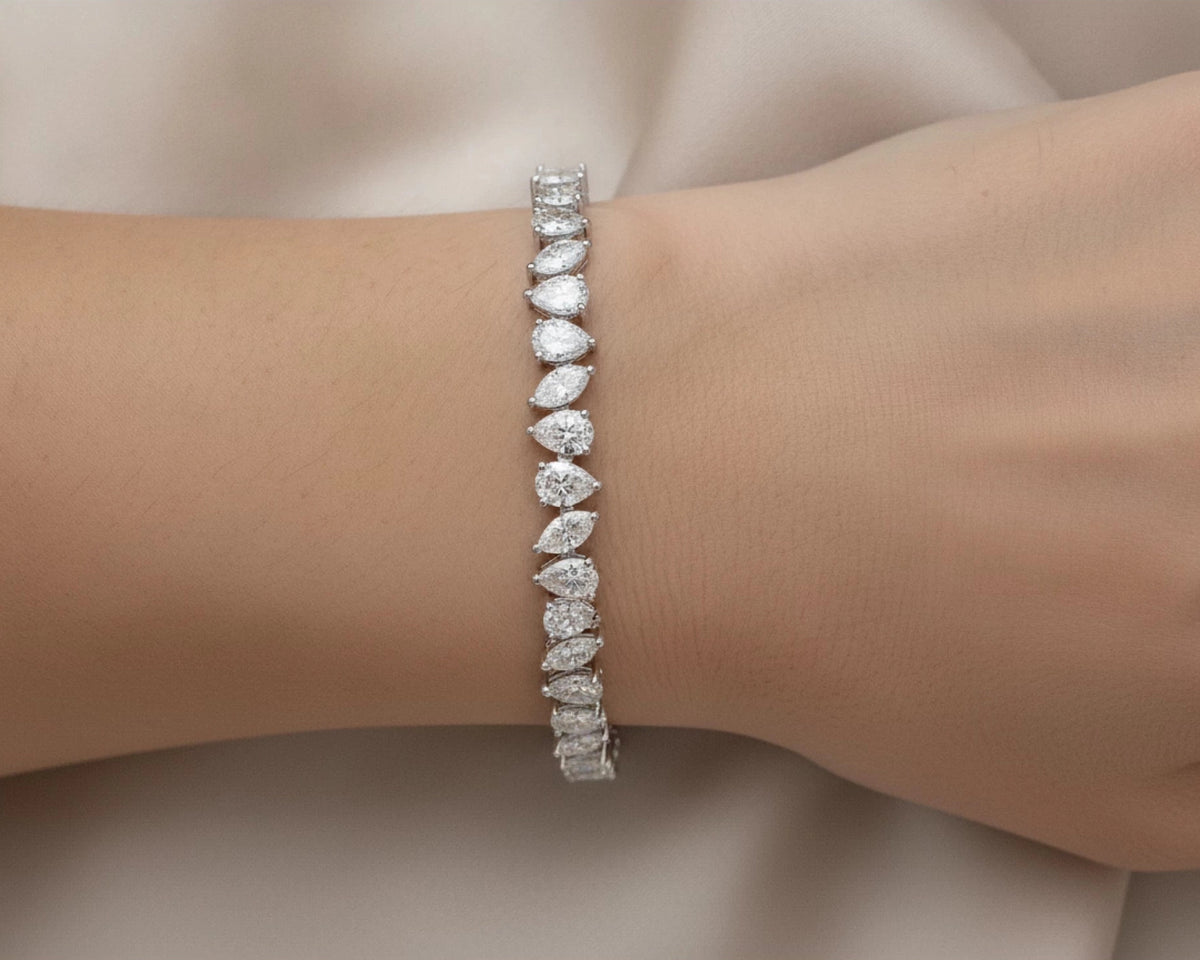 14K Gold Diamond Bracelet with Mixed Shape Design 11.98 CT – lifestyle 4288