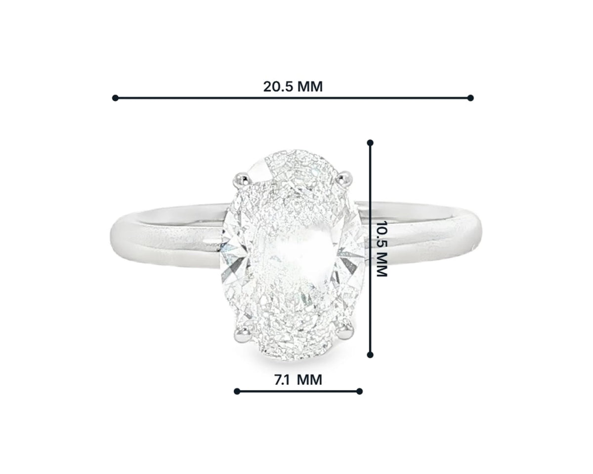 14k Gold Diamond Engagement Ring with Certified Oval-Cut Solitaire Design 2.01ct – lifestyle 3050