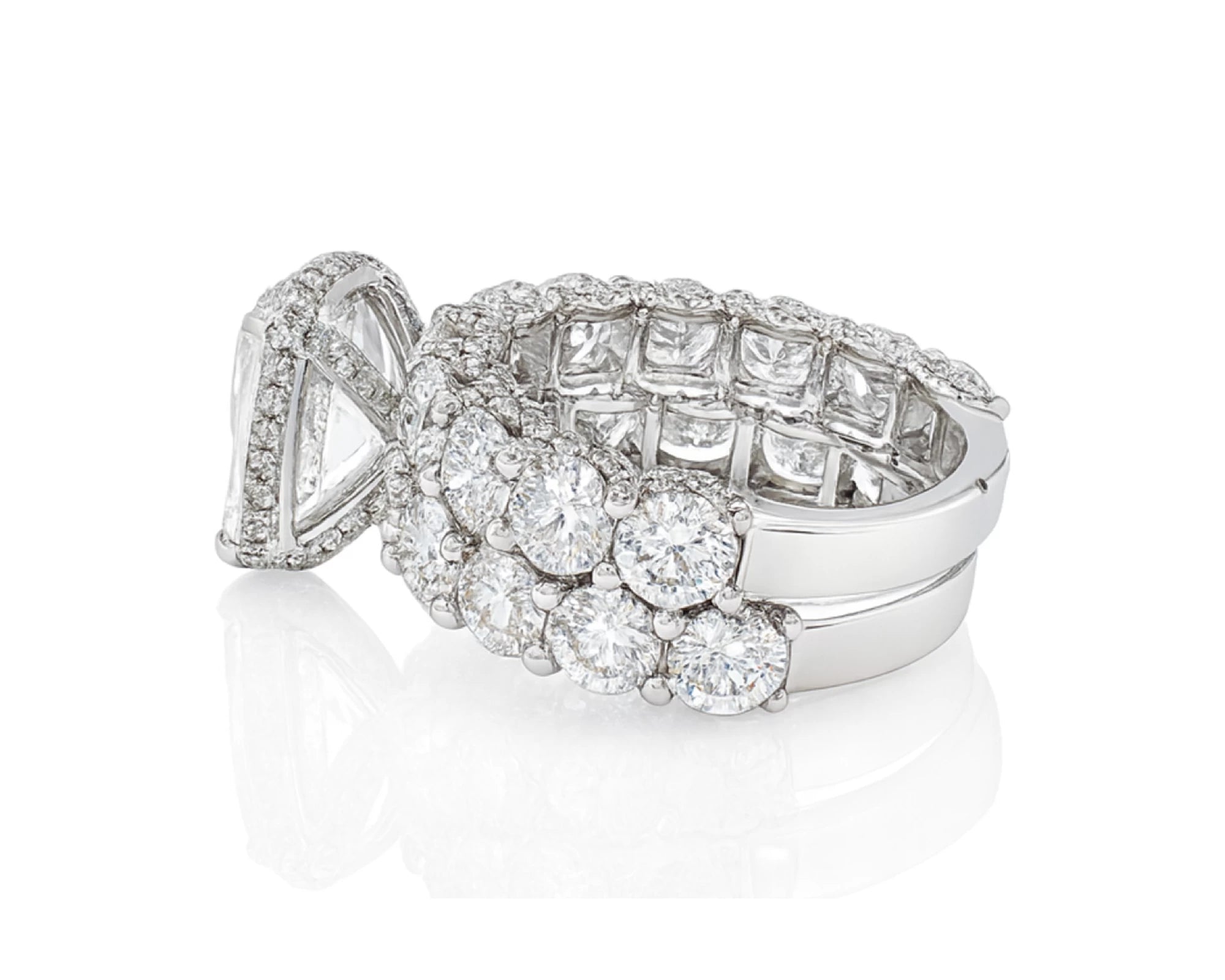 14k Gold Diamond Oval Double Row Band Engagement Ring Set 12.3ct – lifestyle 1937