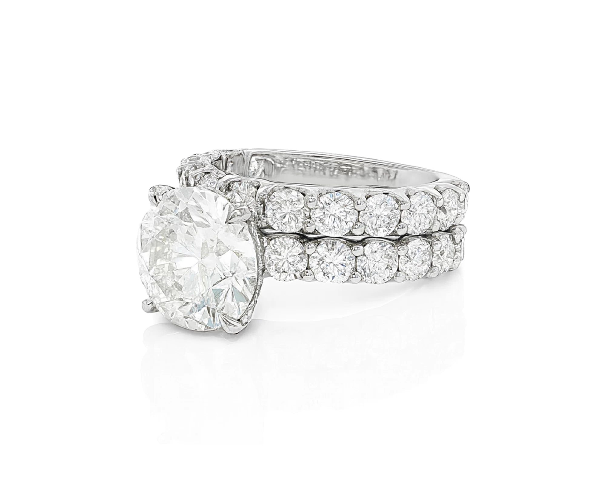 14k Gold Diamond Round Double Row Band Engagement Ring Set 7.53 CT – lifestyle 2159