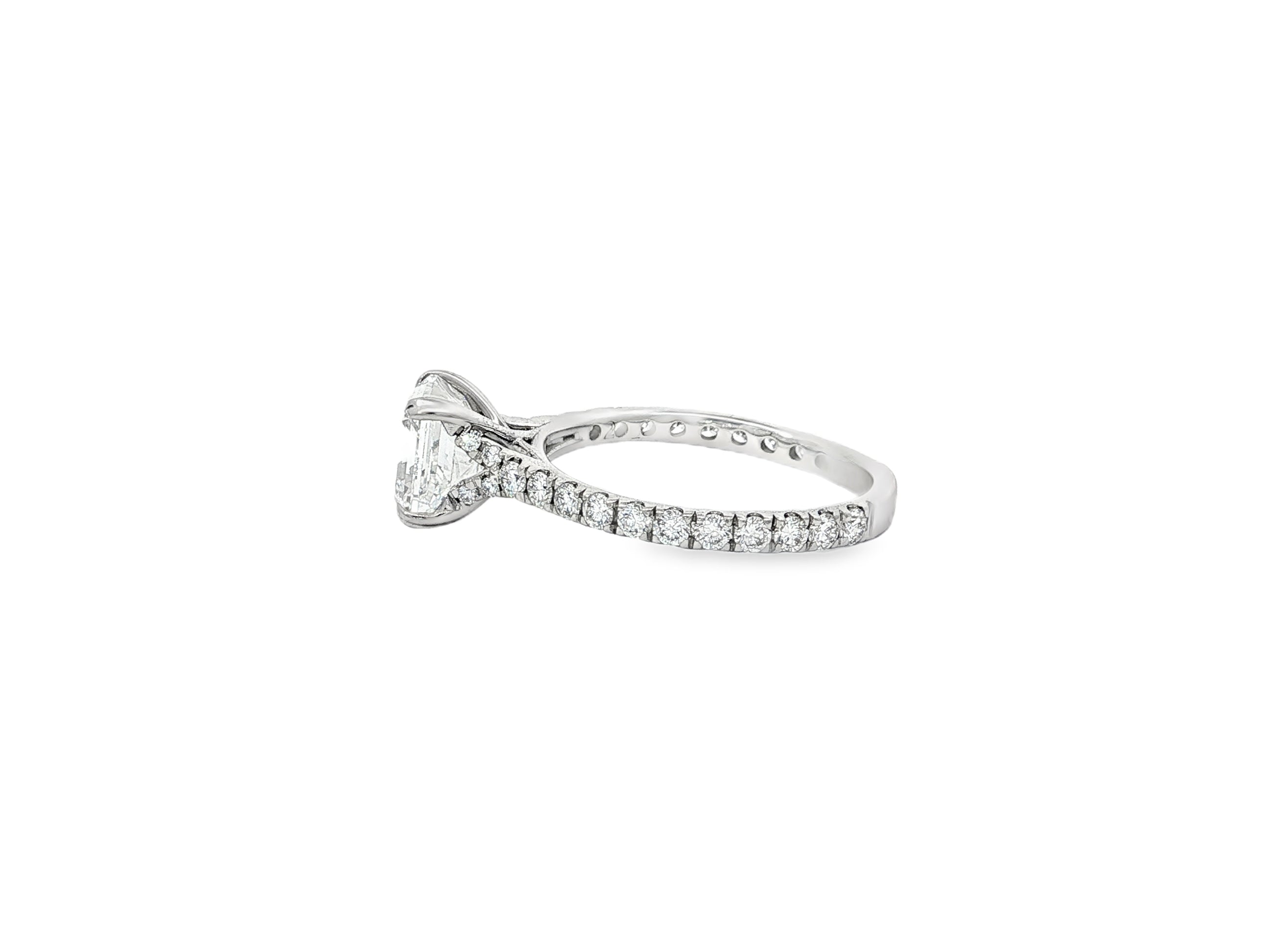 14k Gold Diamond Solitaire Ring with Emerald - Cut Center 2.62ct - AVI THE JEWELER