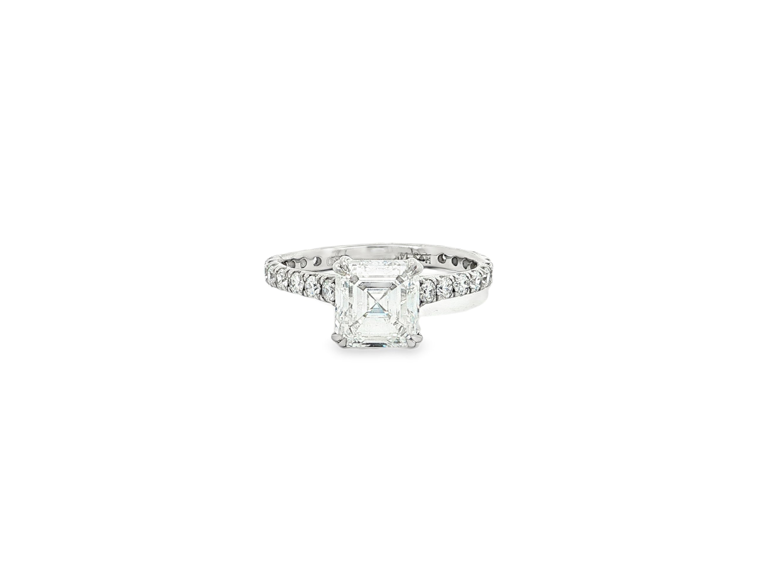 14k Gold Diamond Solitaire Ring with Emerald - Cut Center 2.62ct - AVI THE JEWELER