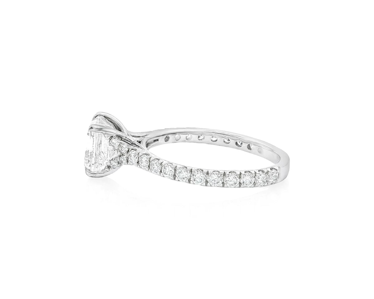 14k Gold Diamond Solitaire Ring with Emerald-Cut Center 2.62ct – lifestyle 2682