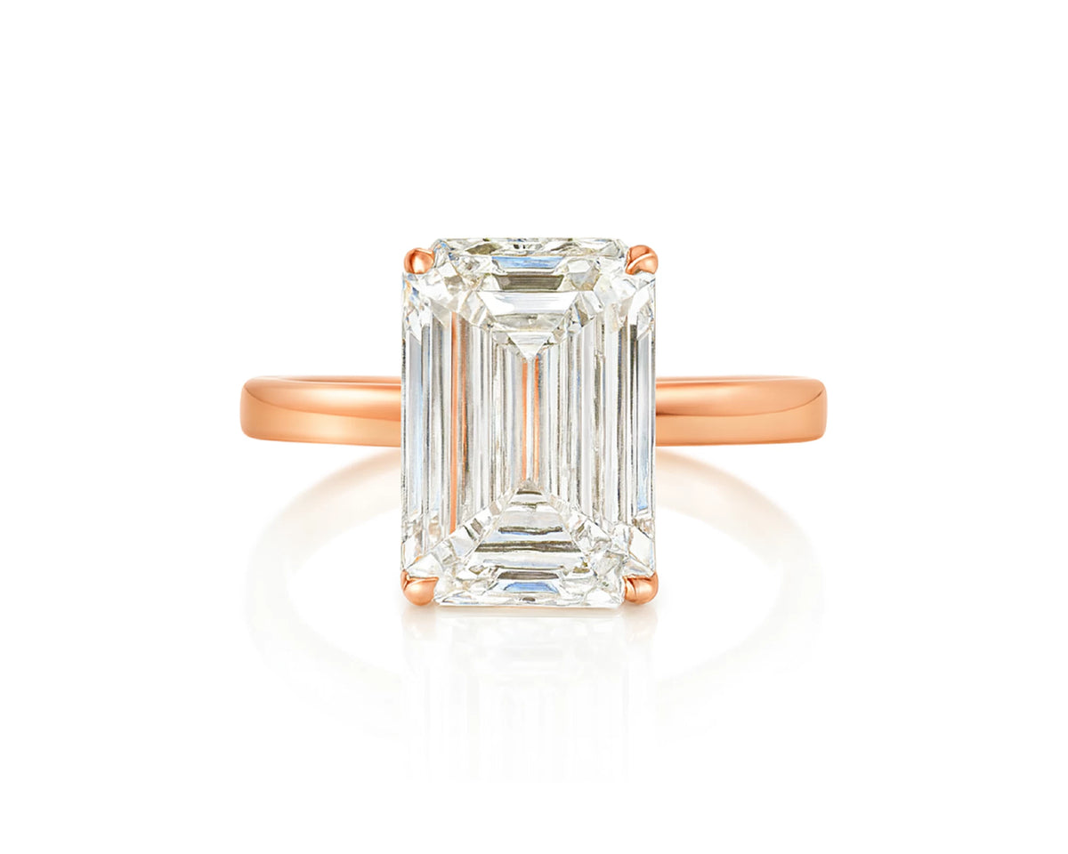 14k Gold Diamond Solitaire Ring with Emerald-Cut Center 5.08ct – lifestyle 2708