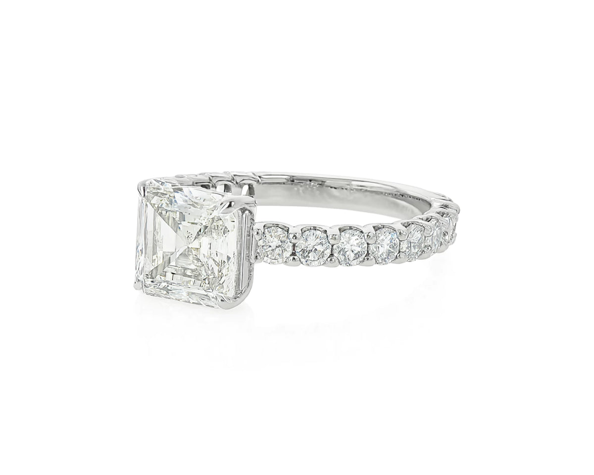 14k Gold Diamond Solitaire Ring with Emerald-Cut Center Stone 2.13ct – lifestyle 2693