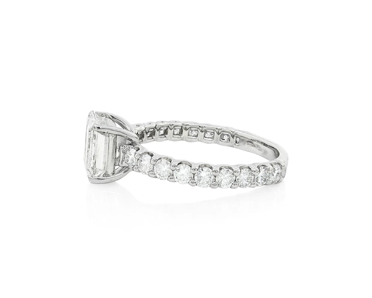 14k Gold Diamond Solitaire Ring with Emerald-Cut Center Stone 2.13ct – lifestyle 2694