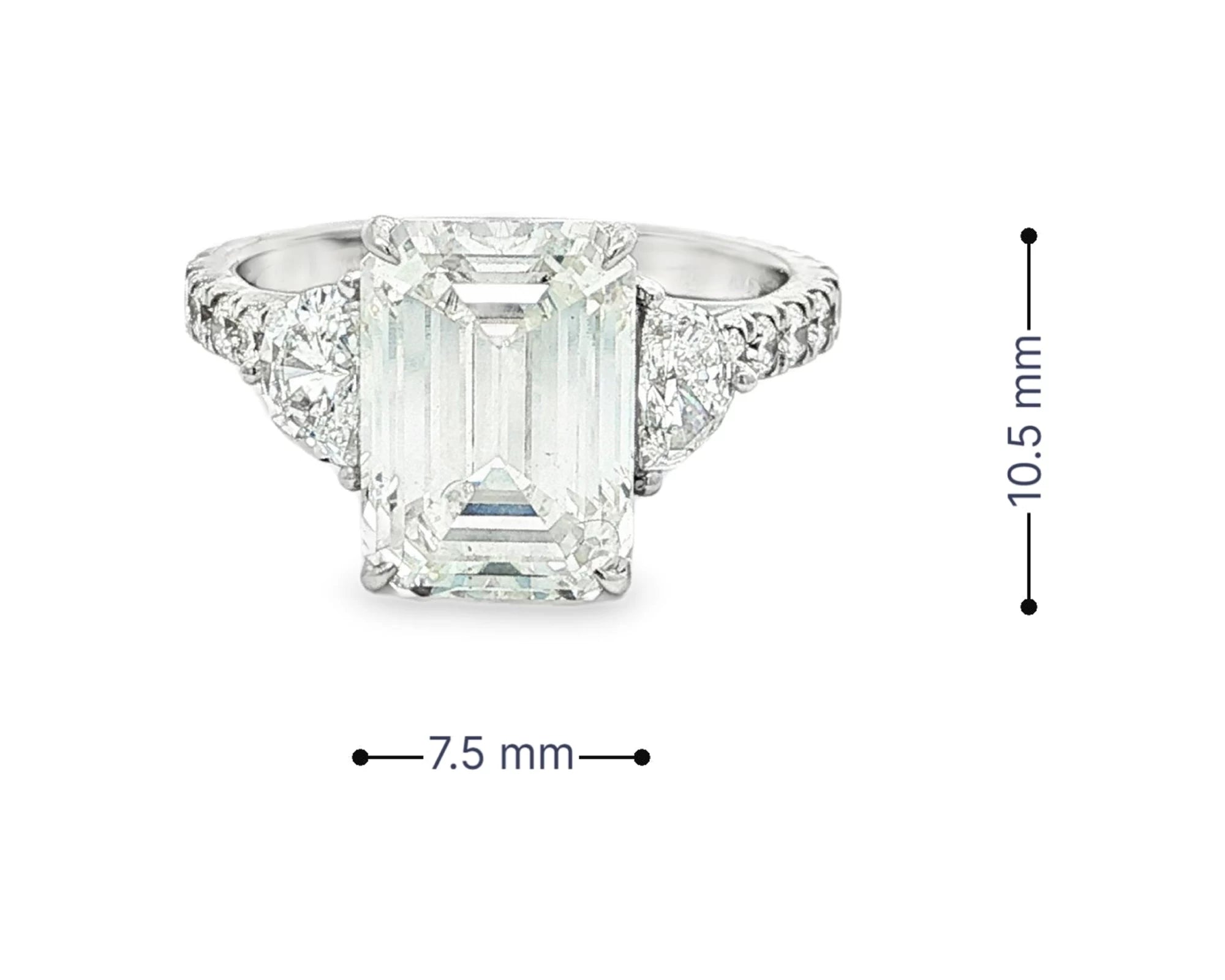 14k Gold Diamond Solitaire Ring with Emerald-Cut Center Stone 5.12ct – lifestyle 3114