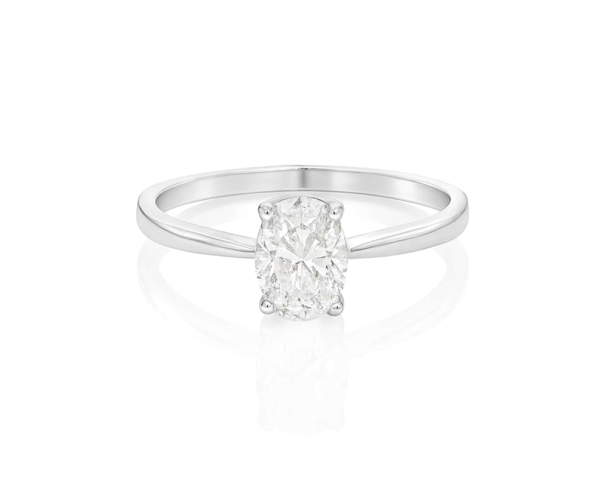 14k Gold Diamond Solitaire Ring with Oval-Cut Center Stone 0.60ct – lifestyle 1718