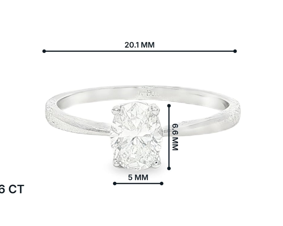 14k Gold Diamond Solitaire Ring with Oval-Cut Center Stone 0.60ct – lifestyle 3045