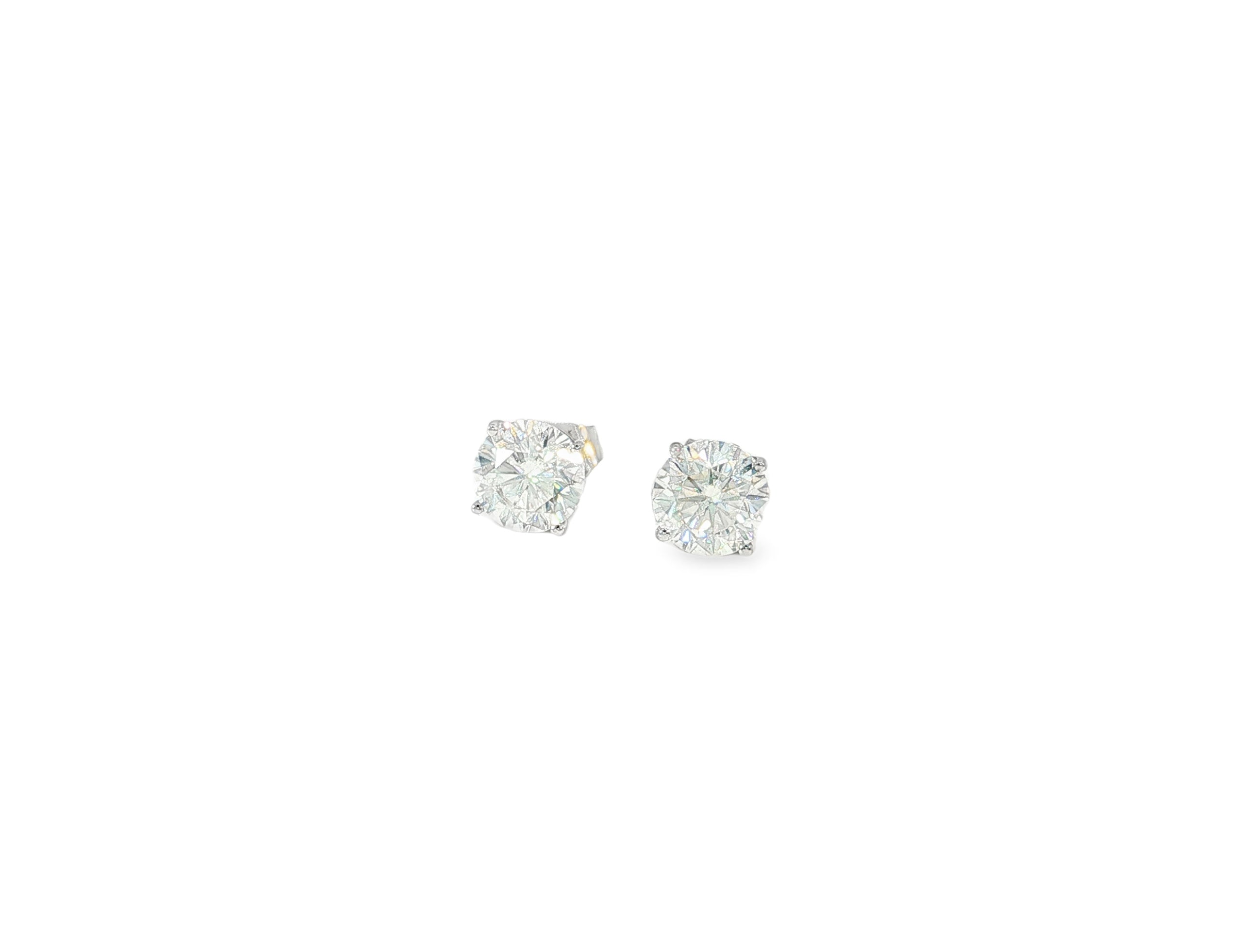 14k Gold Diamond Stud Earrings with Classic 4 - Prong Design 2.07ct - AVI THE JEWELER