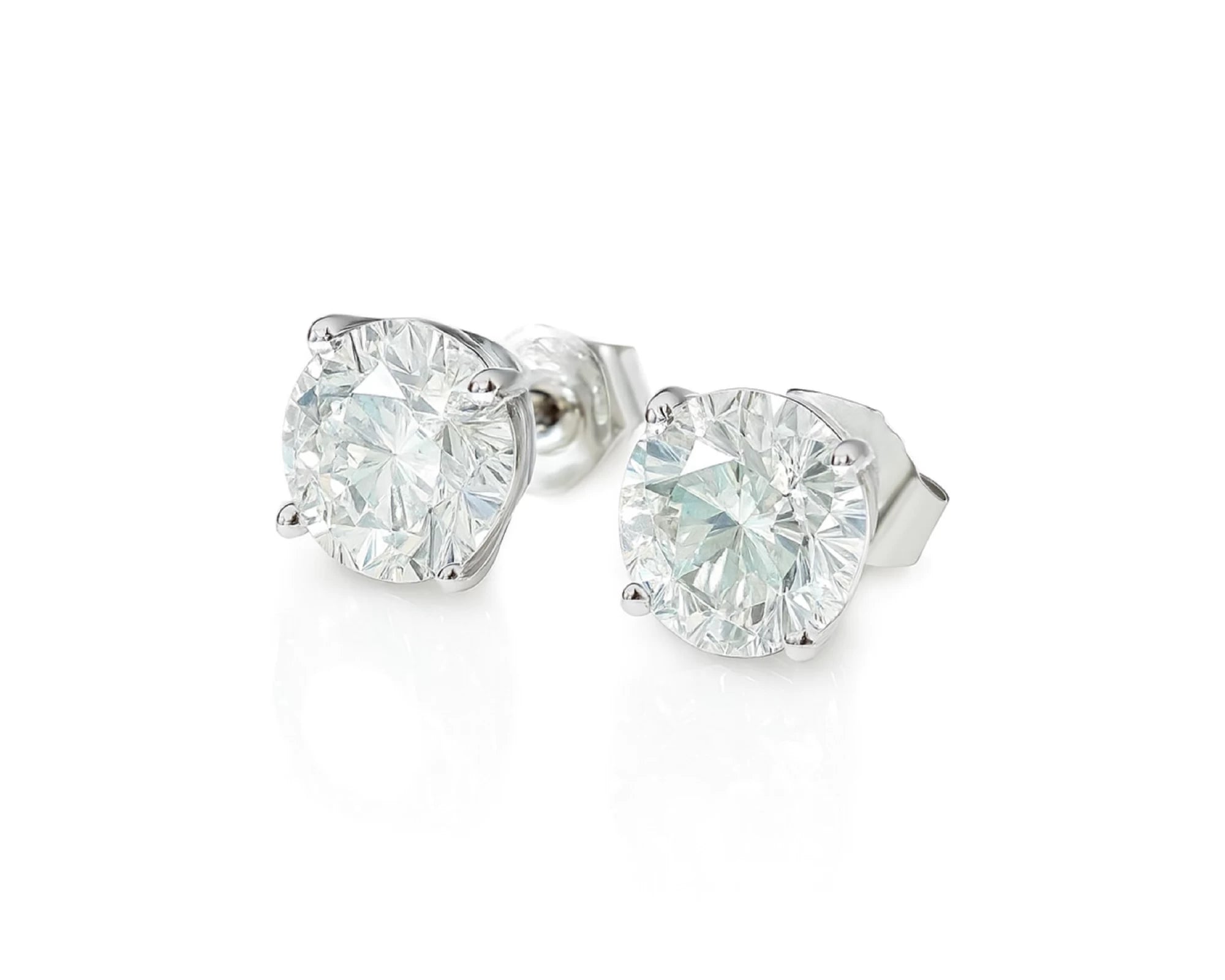 14k Gold Diamond Stud Earrings with Classic 4-Prong Design 2.07ct – lifestyle 3678