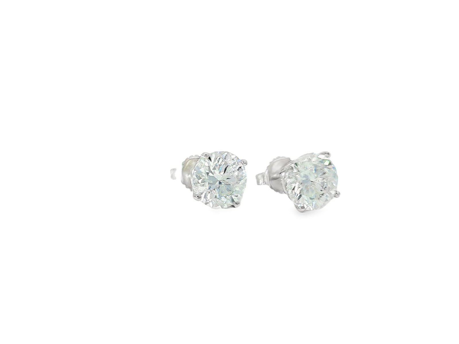 14k Gold Diamond Stud Earrings with Classic 4 - Prong Design 5.17ct - AVI THE JEWELER