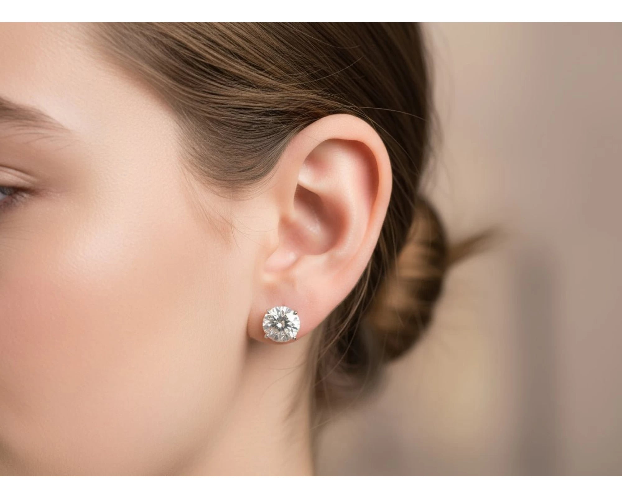14k Gold Diamond Stud Earrings with Classic 4-Prong Design 5.17ct – view 2