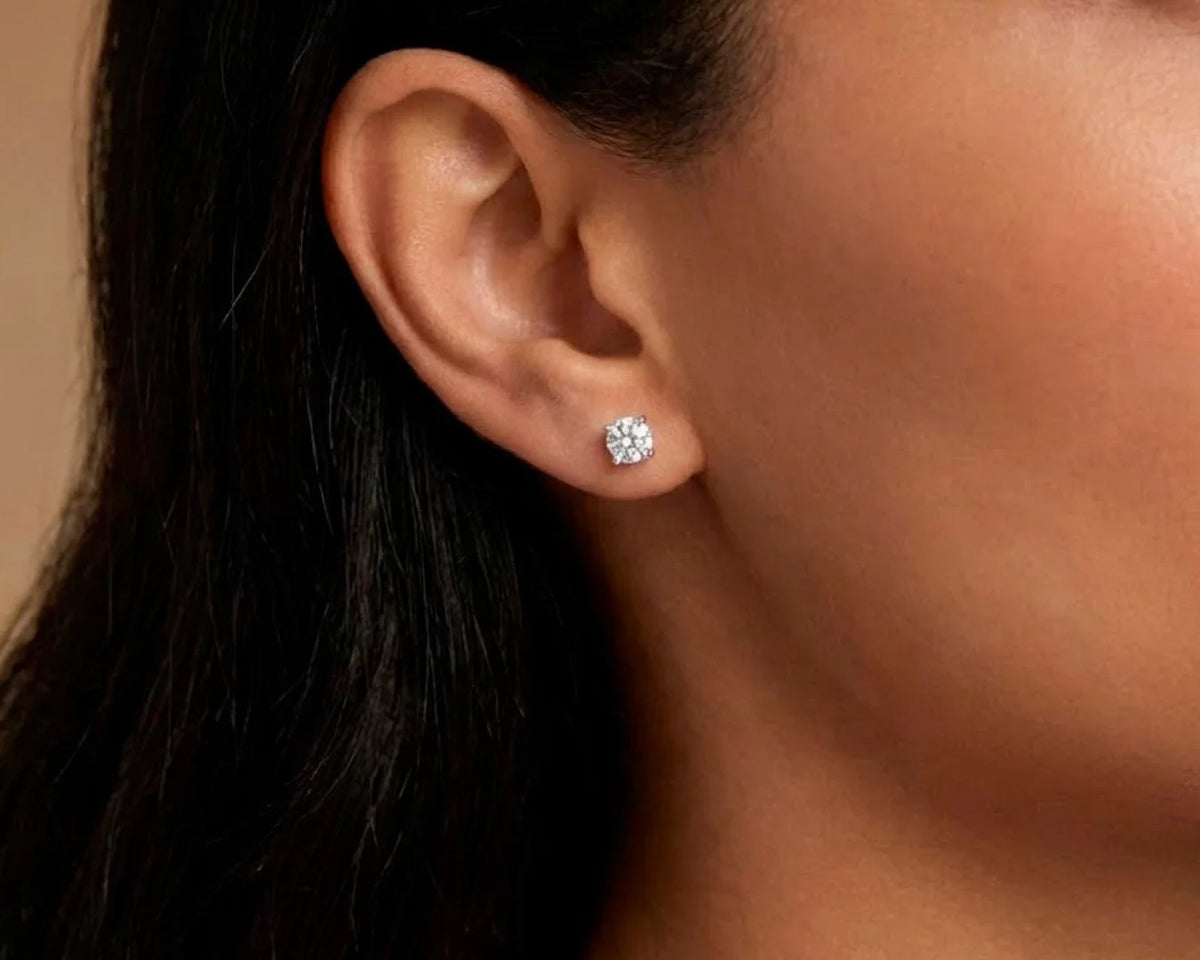 14k Gold Diamond Stud Earrings with Round Brilliant-Cut 2.0ct – view 2