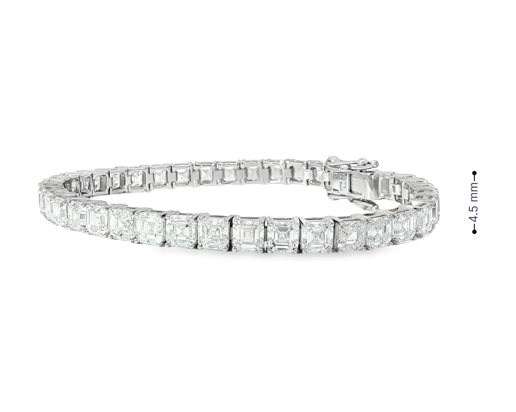 14k Gold Diamond Tennis Bracelet with Asscher-Cut Design 16.65ct – view 4