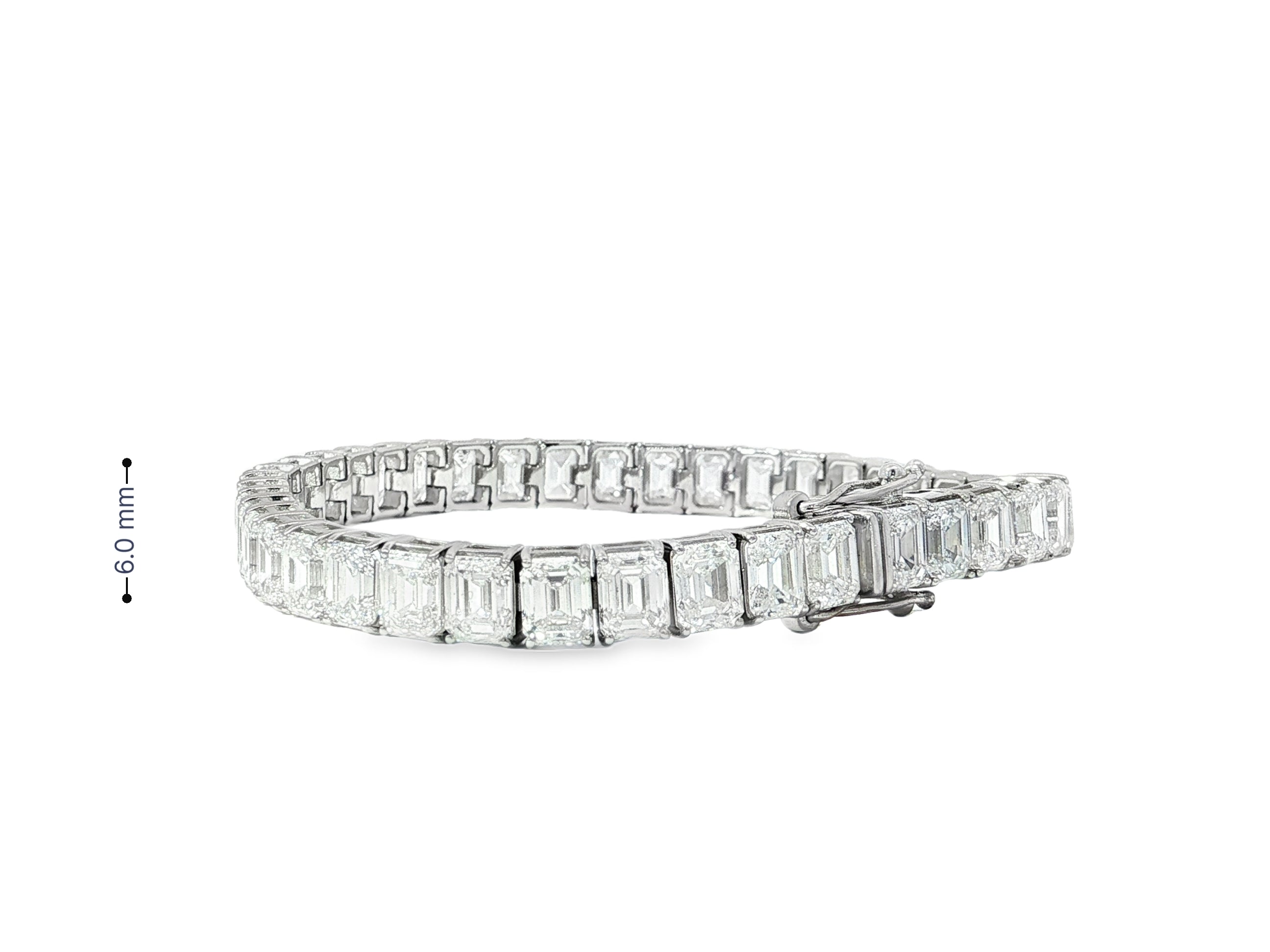 14k Gold Diamond Tennis Bracelet with Emerald - Cut Design 23.32ct - AVI THE JEWELER