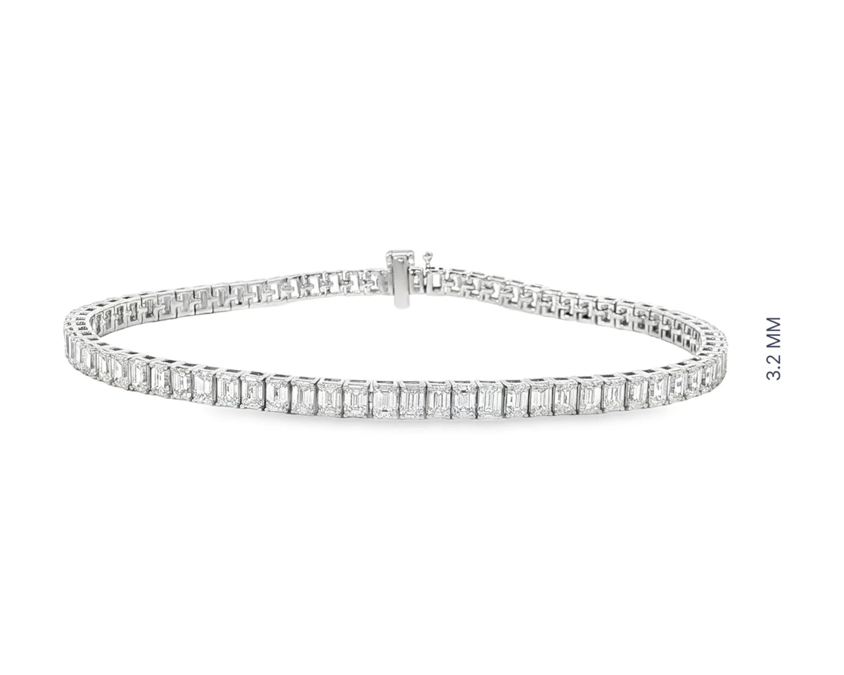 14K Gold Diamond Tennis Bracelet with Emerald-Cut Design 6.04ct – view 2