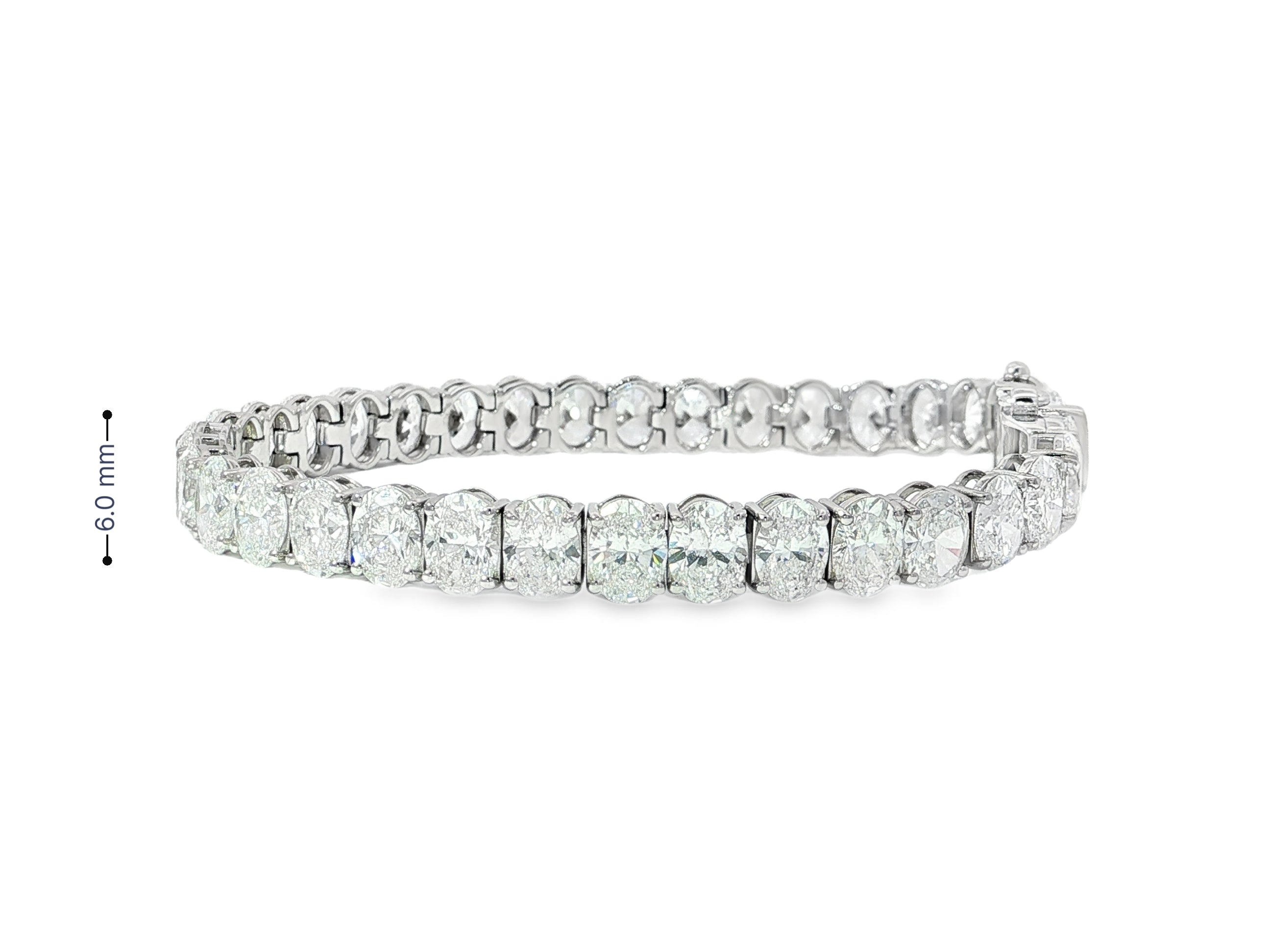 14k Gold Diamond Tennis Bracelet with Oval - Cut Design 17.83ct - AVI THE JEWELER