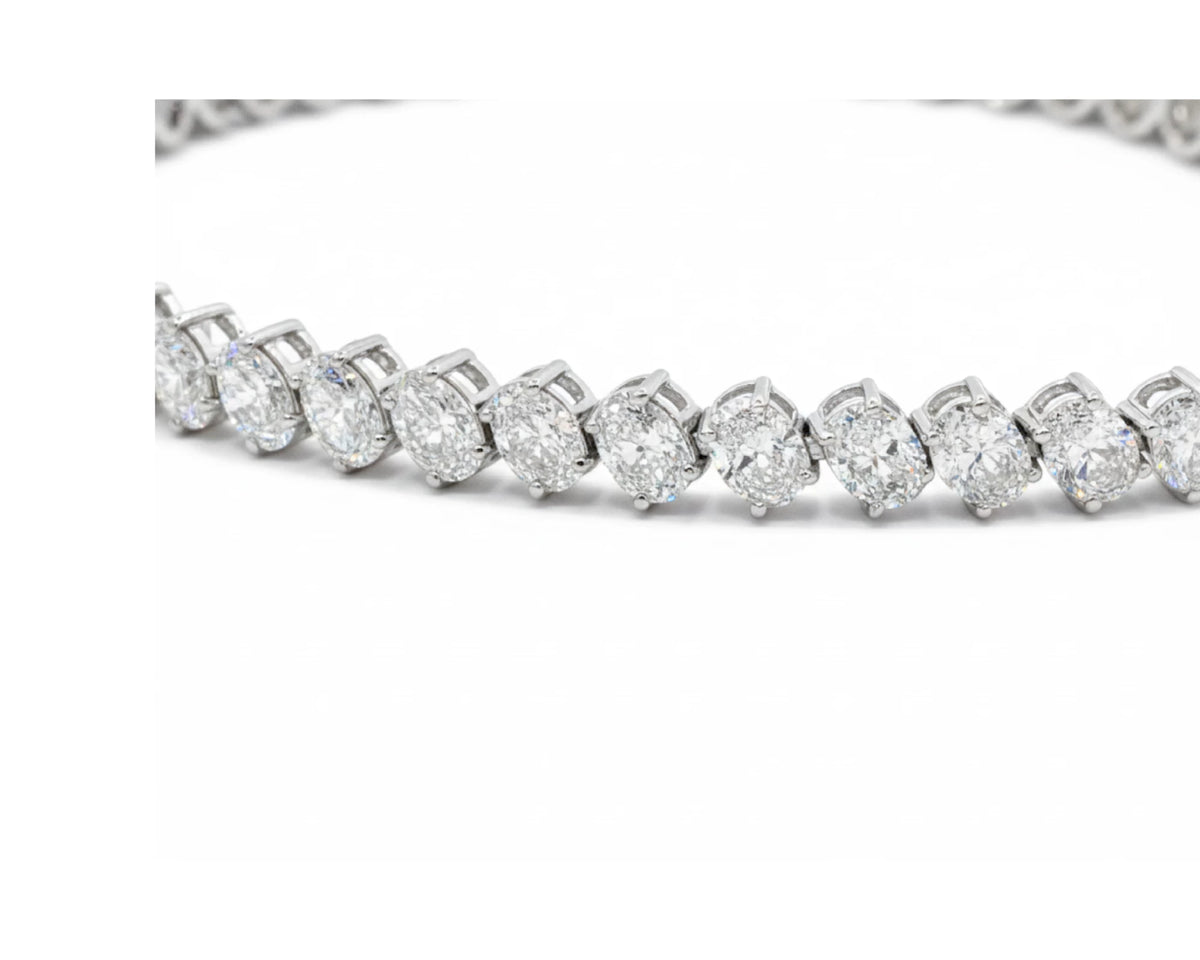 14K Gold Diamond Tennis Bracelet with Oval-Cut Design 5.3ct – lifestyle 4180