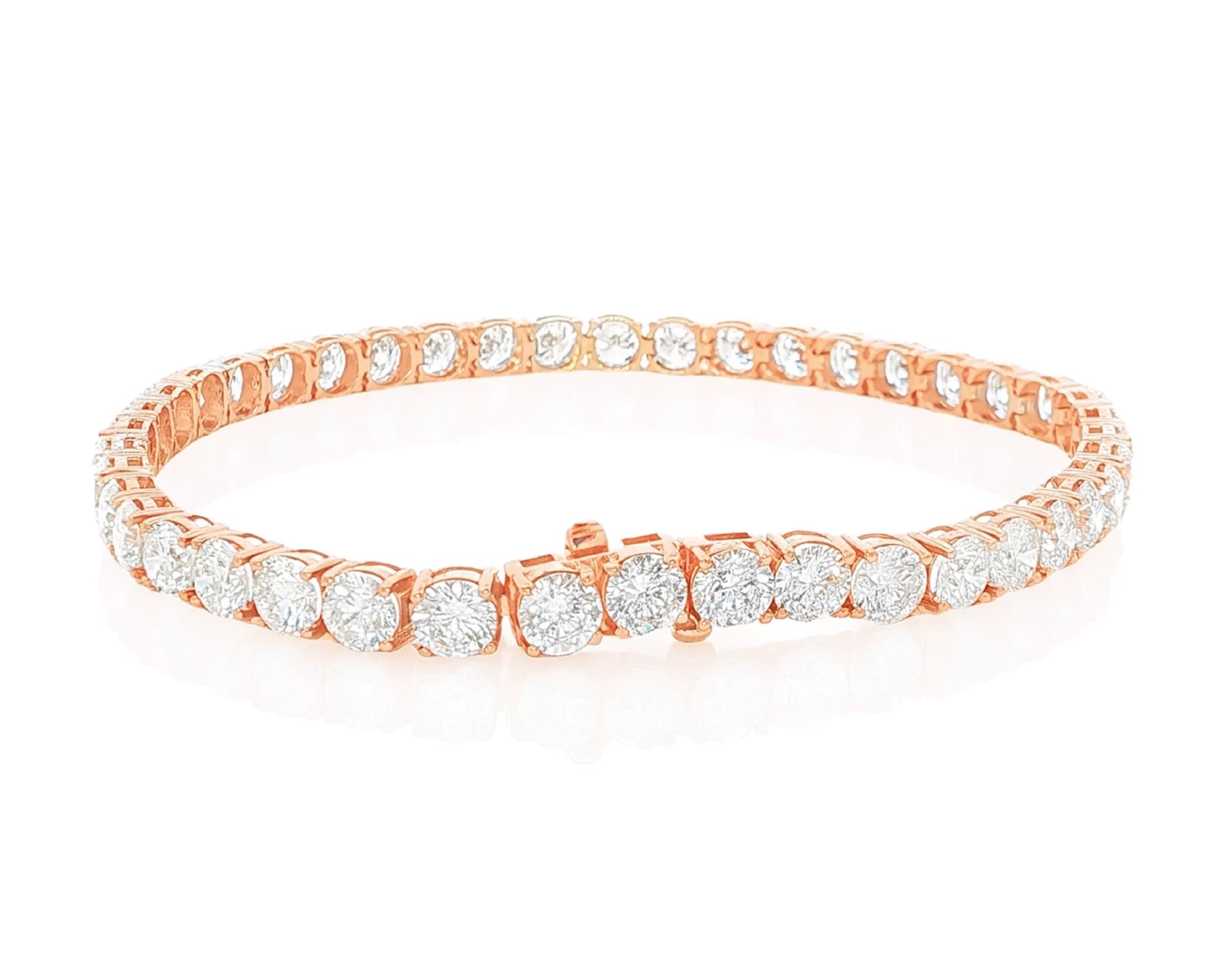 14k Gold Diamond Tennis Bracelet with Round Brilliant Diamonds 11.48 CT – lifestyle 4109