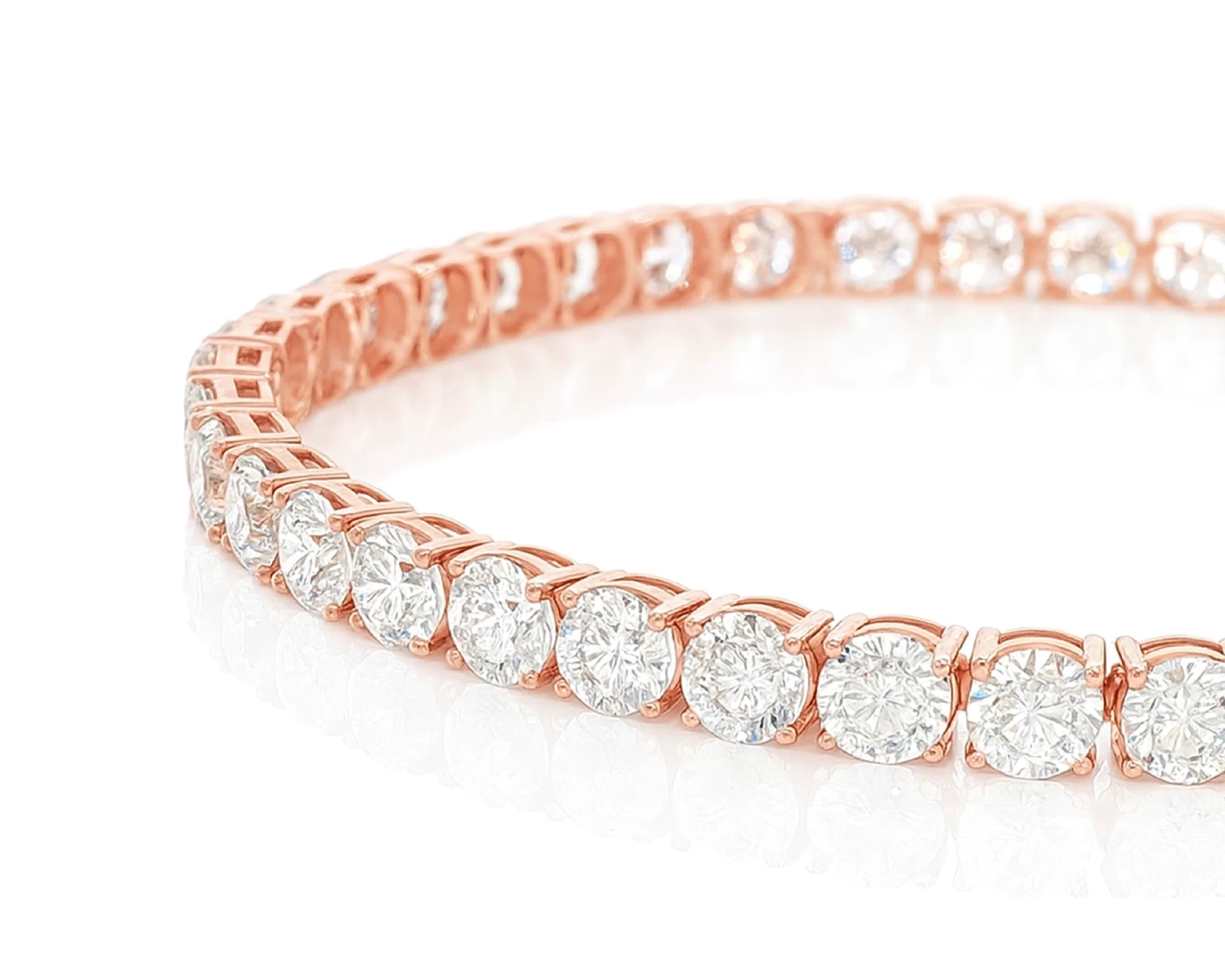 14k Gold Diamond Tennis Bracelet with Round Brilliant Diamonds 11.48 CT – lifestyle 4111