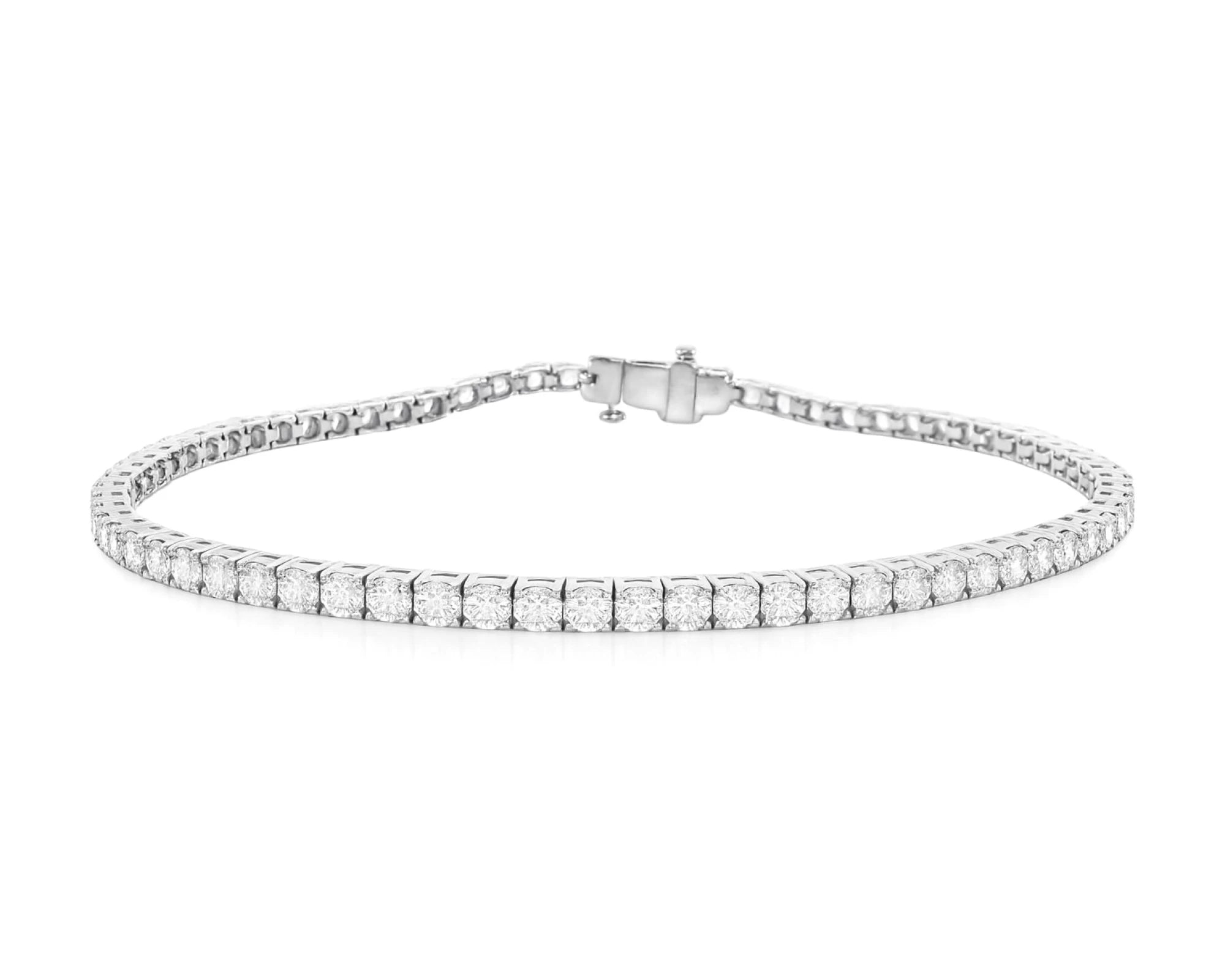 14k Gold Diamond Tennis Bracelet with Round-Cut Classic Design 3.72ct – lifestyle 4147