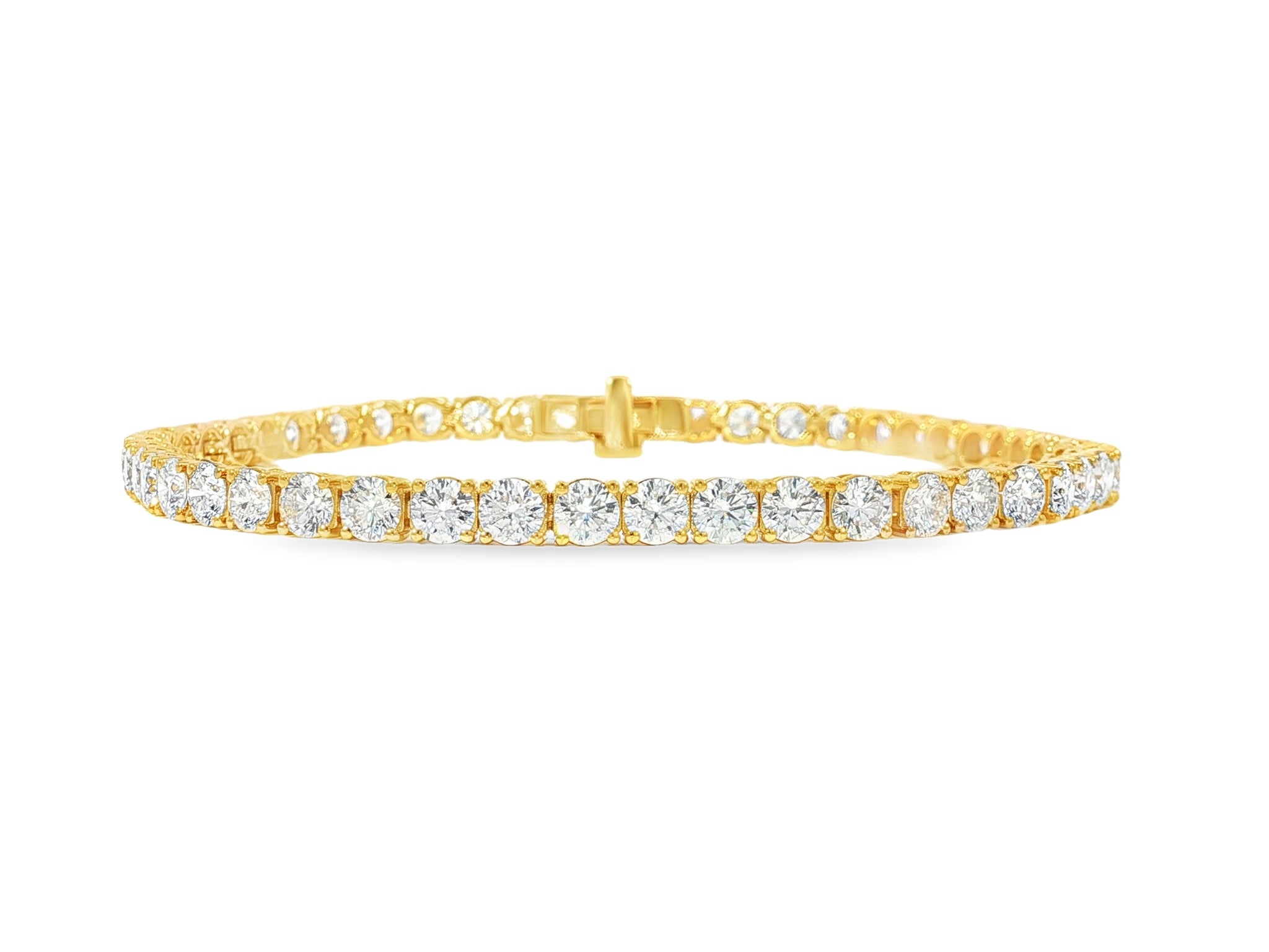 14k Gold Diamond Women’s Tennis Bracelet with Round - Cut Design 7.46ct - AVI THE JEWELER