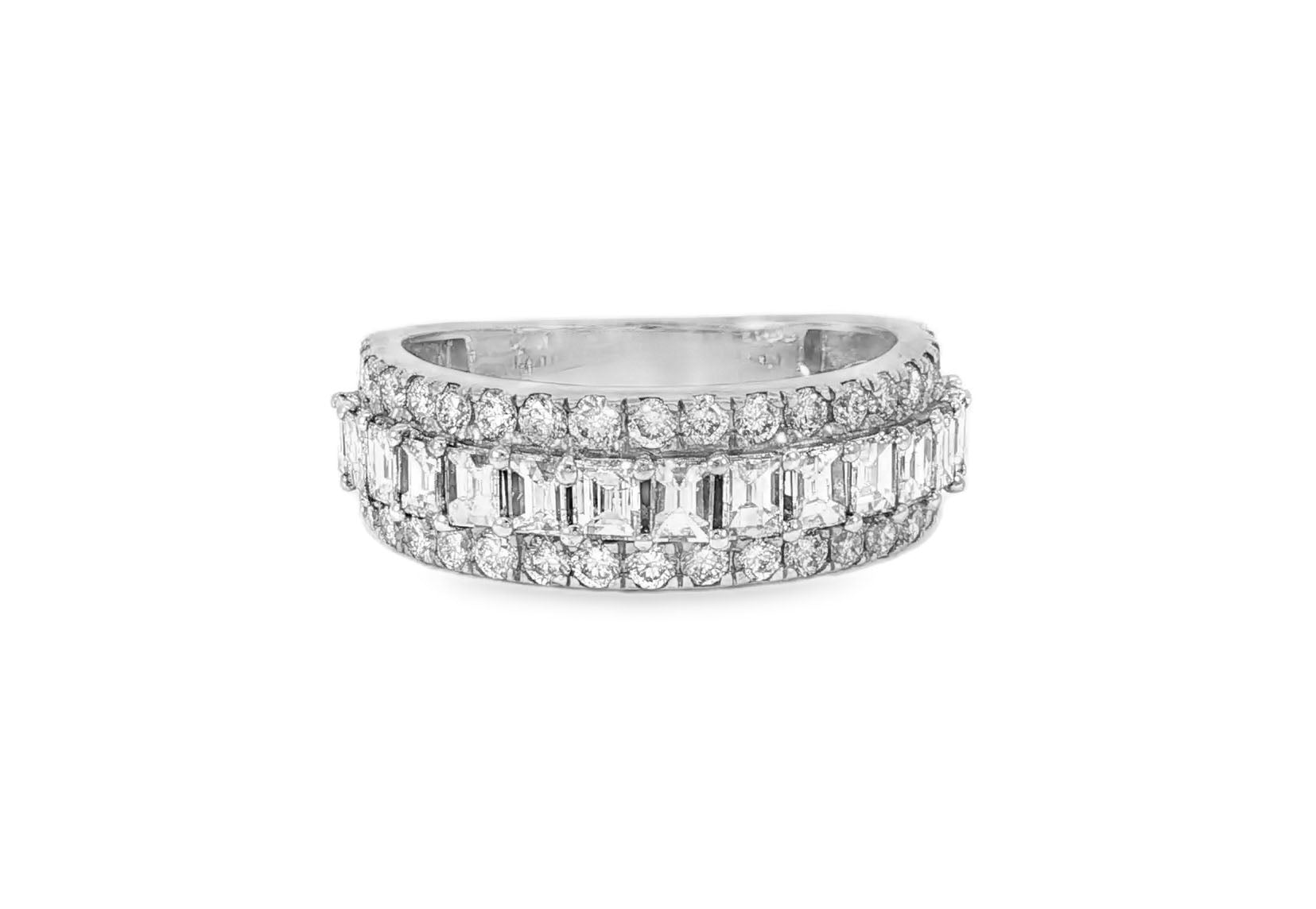 14k Gold Eternity Ring with Emerald Cut Diamonds 3.0ct - AVI THE JEWELER