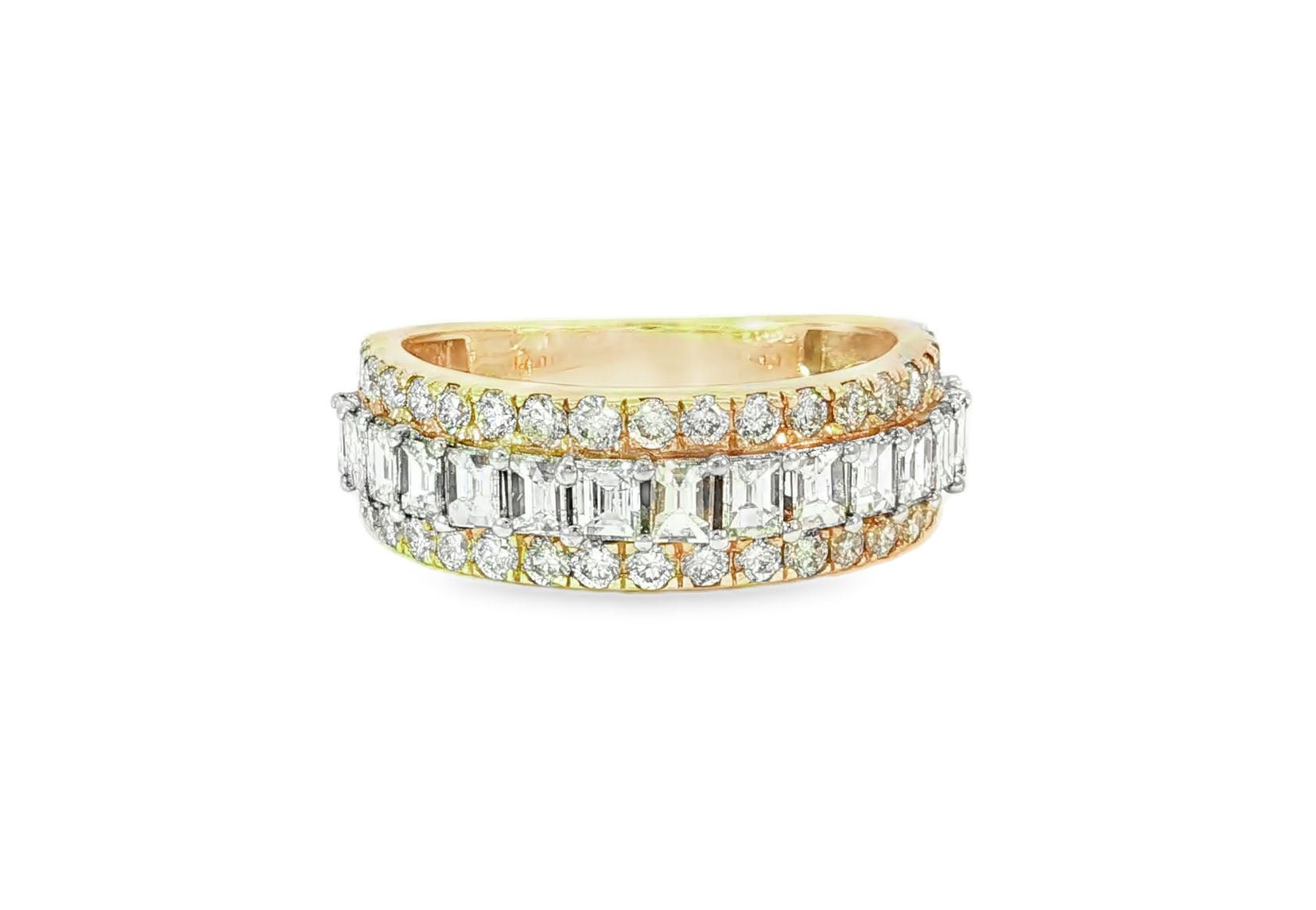 14k Gold Eternity Ring with Emerald Cut Diamonds 3.0ct - AVI THE JEWELER