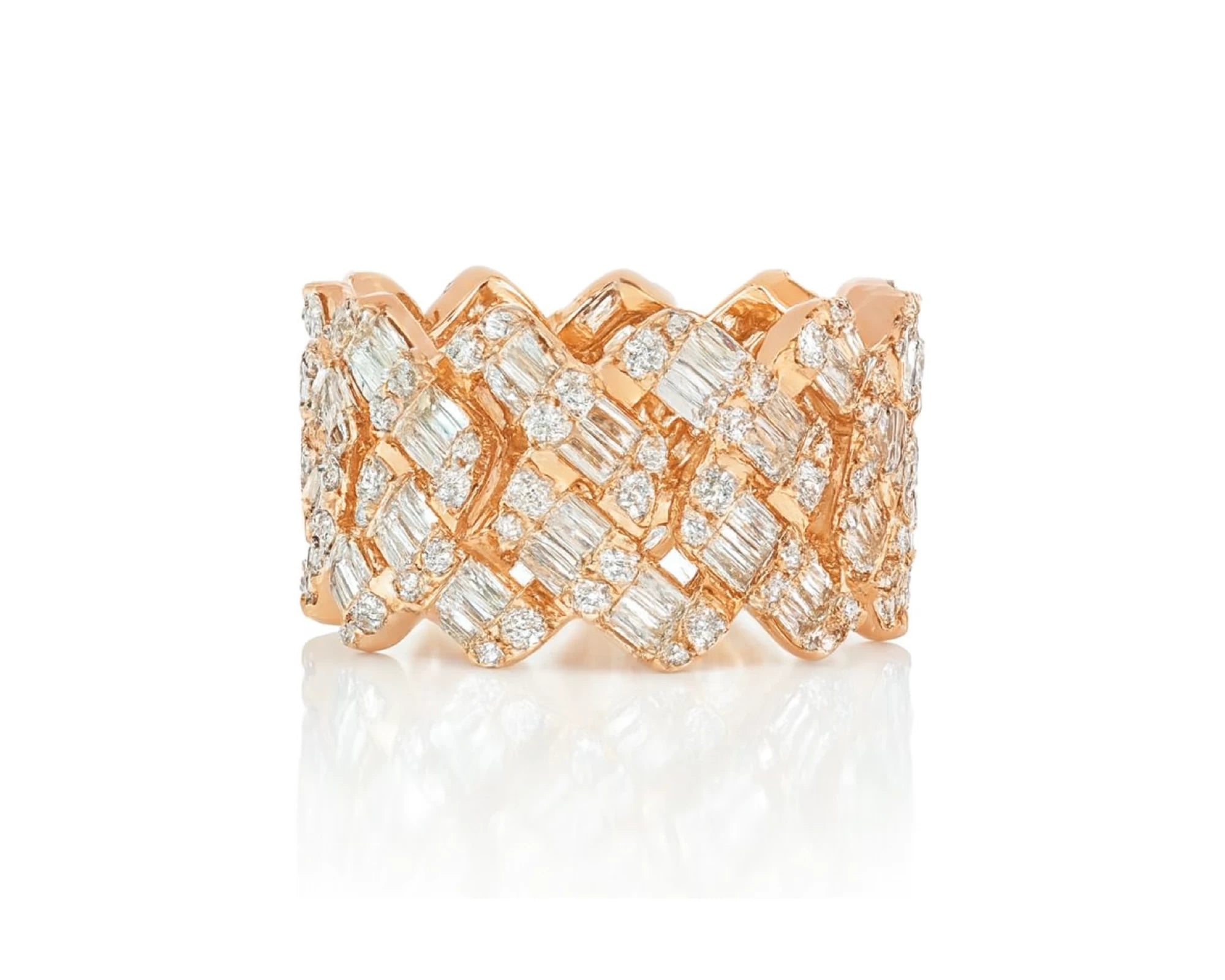 14k Gold Full Eternity Cuban Link with Baguette and Round Diamonds 3.75ct – lifestyle 1472