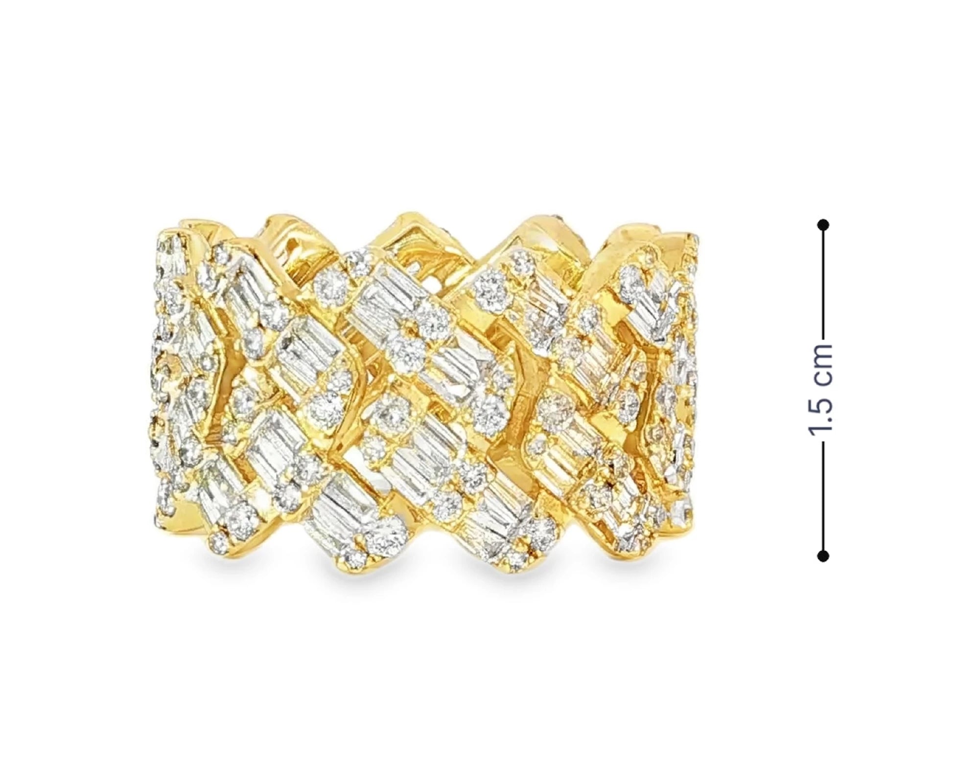 14k Gold Full Eternity Cuban Link with Baguette and Round Diamonds 3.75ct – lifestyle 3029