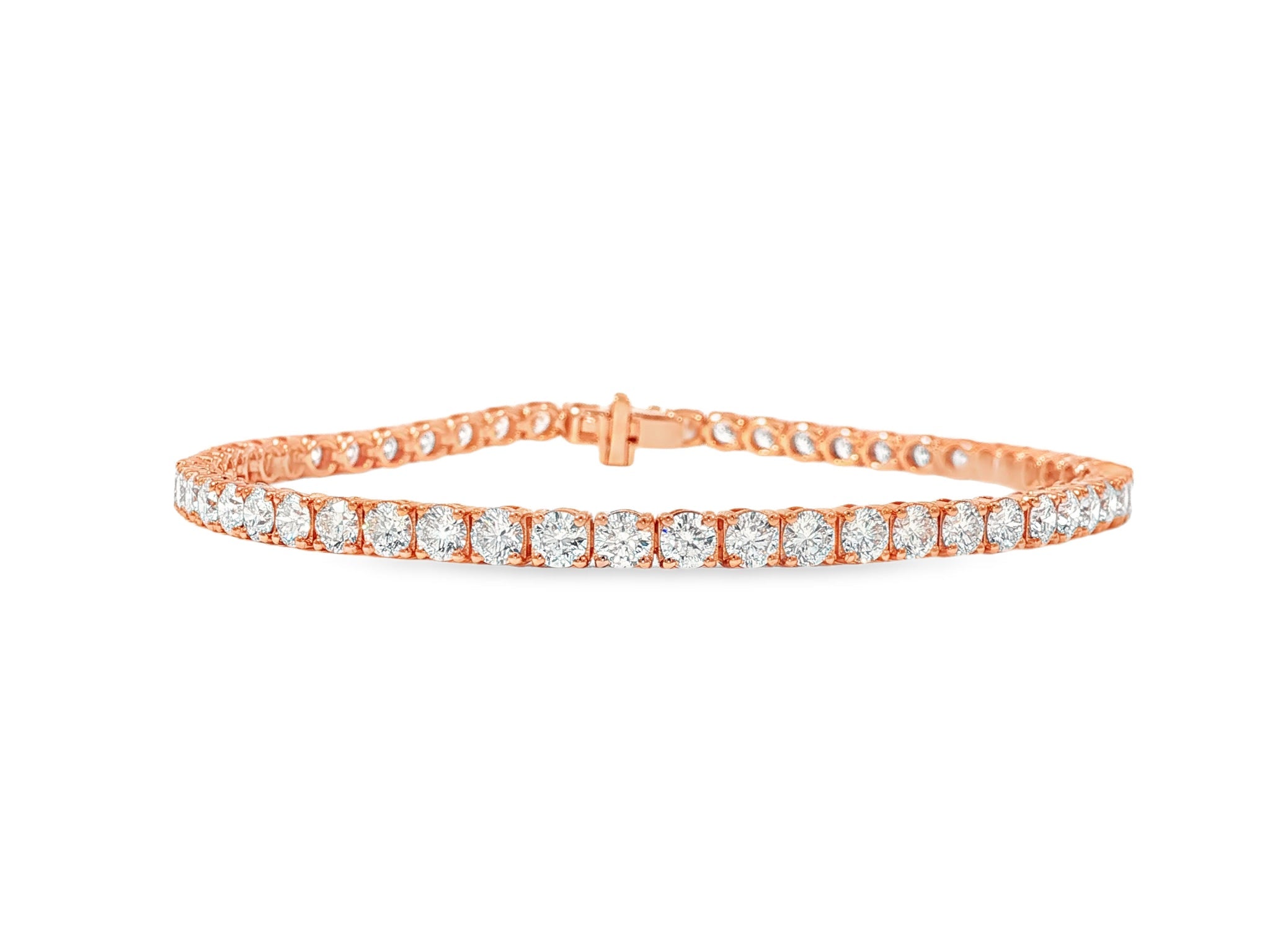 14k Gold Lab Grown Diamond Bracelet with Classic Round - Cut Design 7.22ct - AVI THE JEWELER