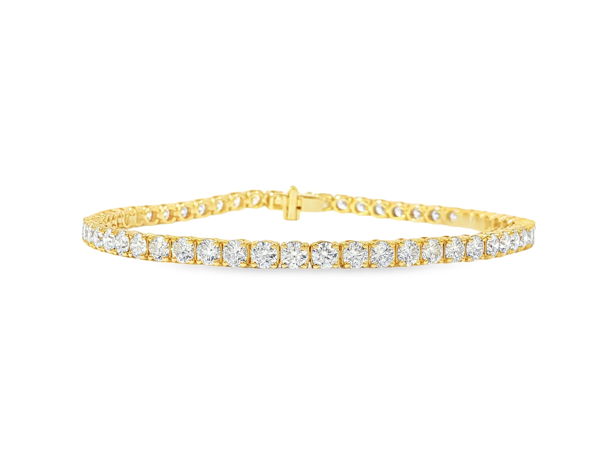 14k Gold Lab Grown Diamond Bracelet with Classic Round - Cut Design 7.22ct - AVI THE JEWELER