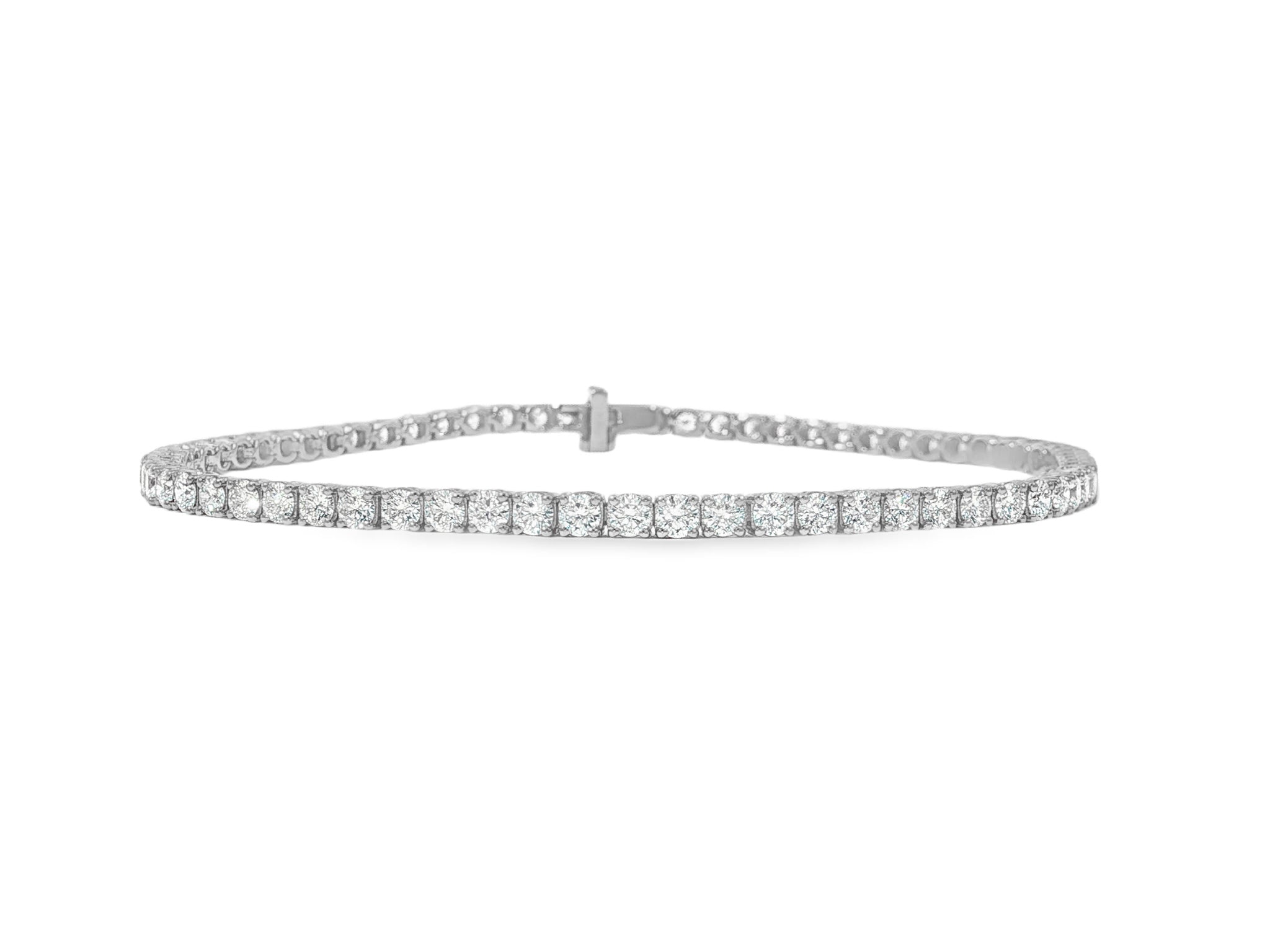 14k Gold Lab - Grown Diamond Bracelet with Classic Round - Cut Tennis Design 3.51ct - AVI THE JEWELER