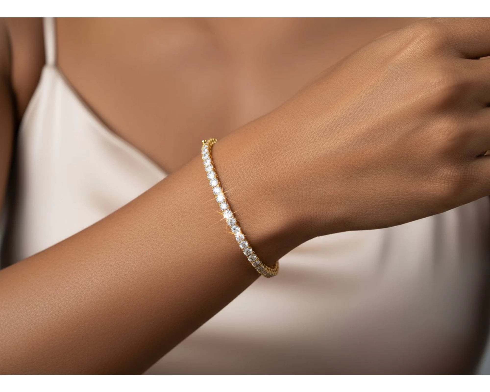 14k Gold Lab-Grown Diamond Bracelet with Classic Round-Cut Tennis Design 3.51ct – view 2