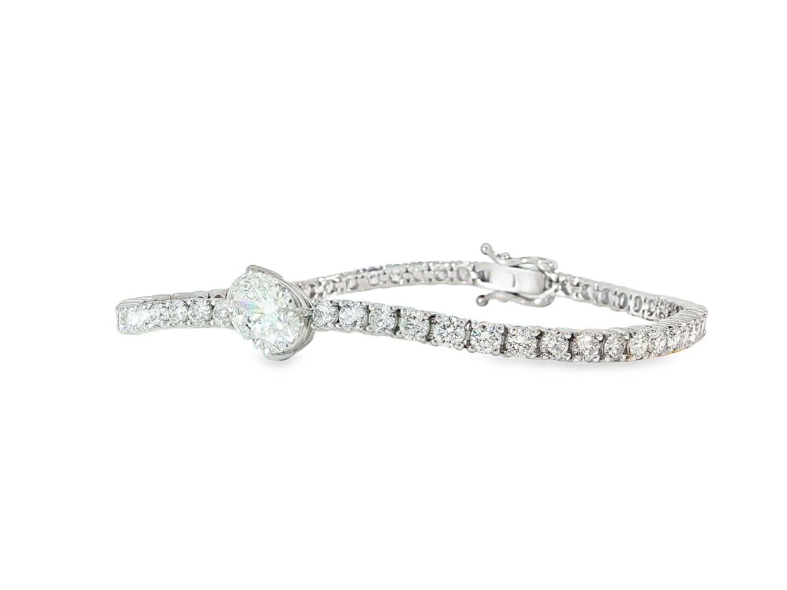 14k Gold Lab - Grown Diamond Bracelet with Oval & Round - Cut Design 6.65ct - AVI THE JEWELER