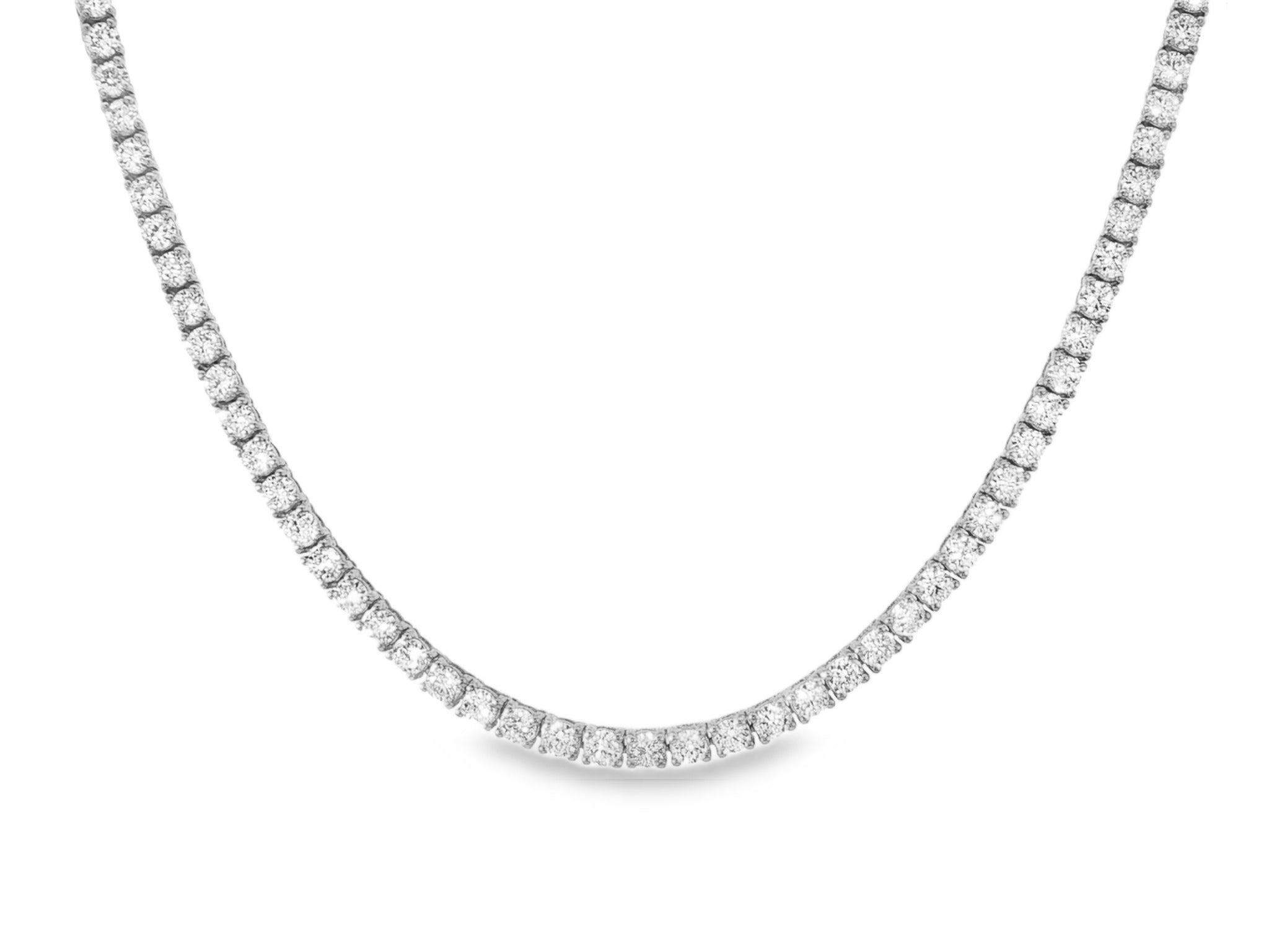 14k Gold Lab Grown Diamond Necklace with Classic Round - Cut Tennis Design 10.43ct - AVI THE JEWELER