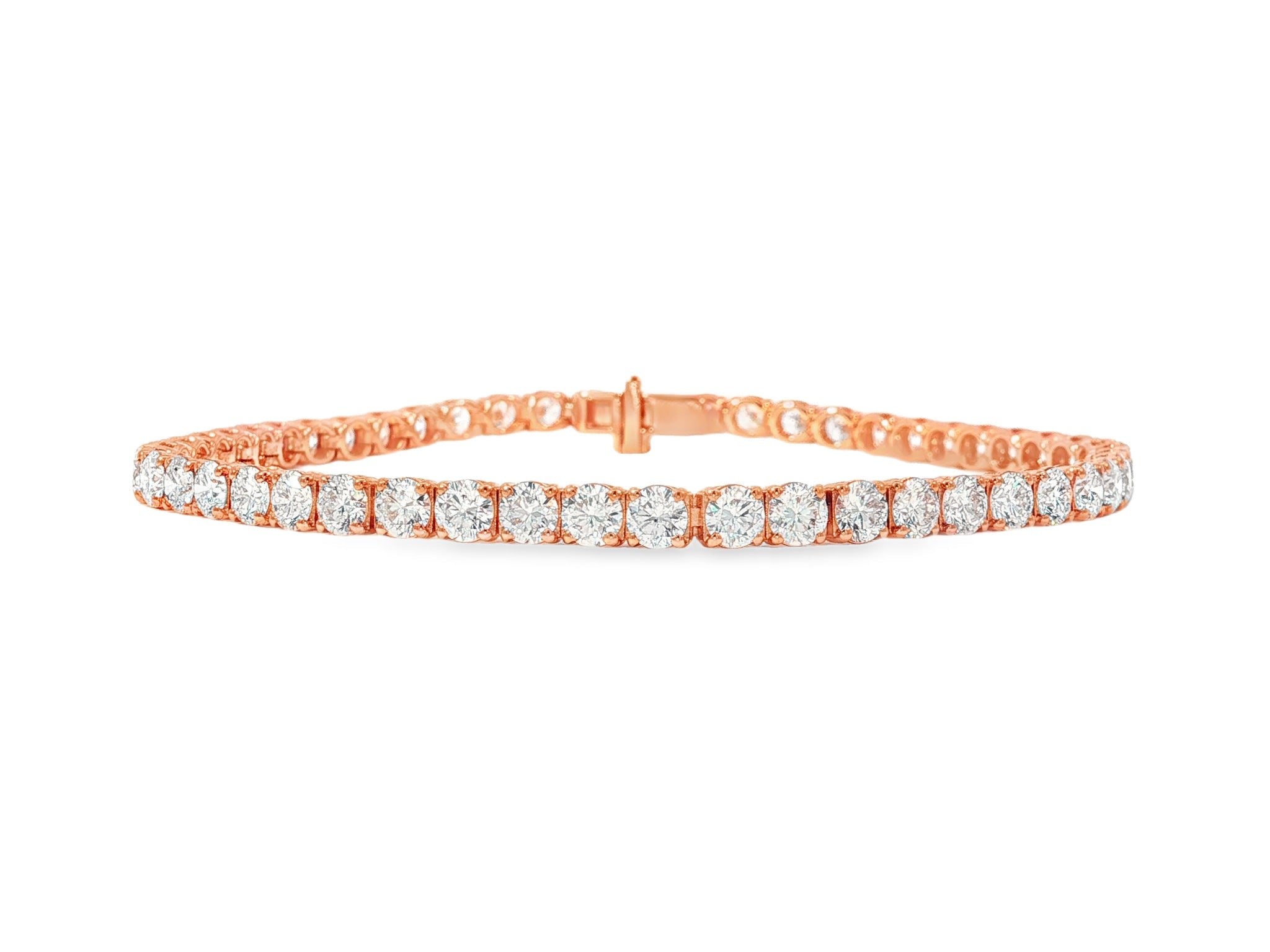 14k Gold Lab - Grown Diamond Tennis Bracelet with Round - Cut Classic Design 6.67ct - AVI THE JEWELER