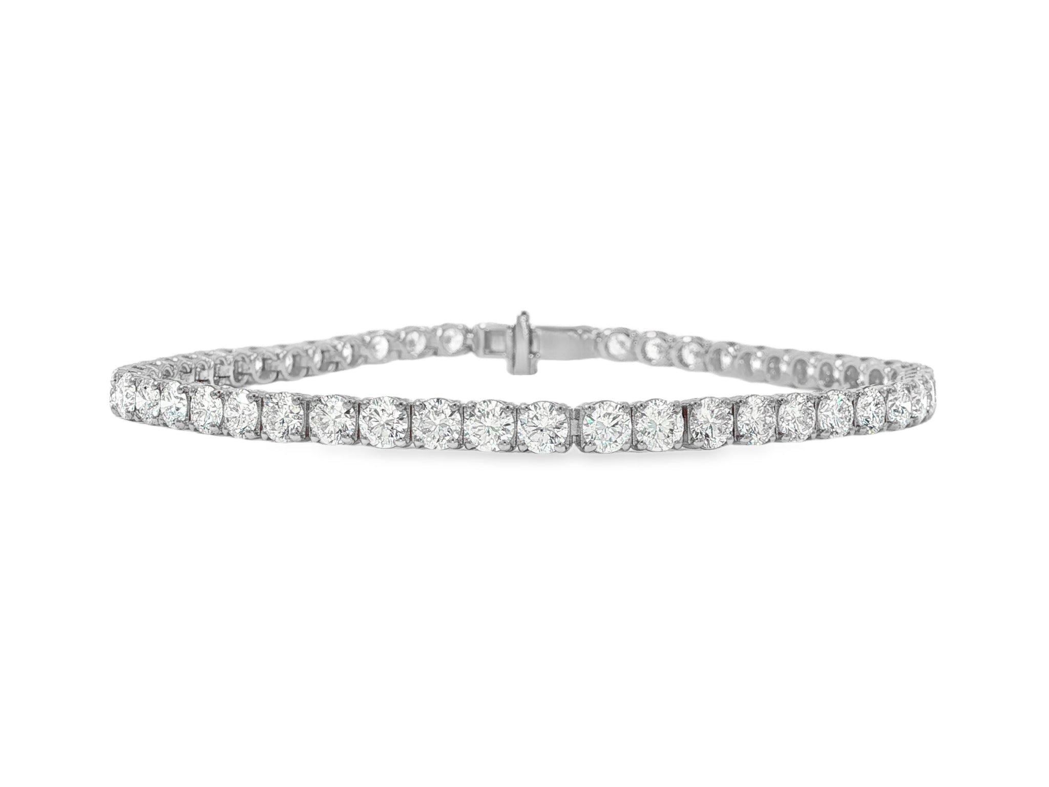 14k Gold Lab - Grown Diamond Tennis Bracelet with Round - Cut Classic Design 6.67ct - AVI THE JEWELER