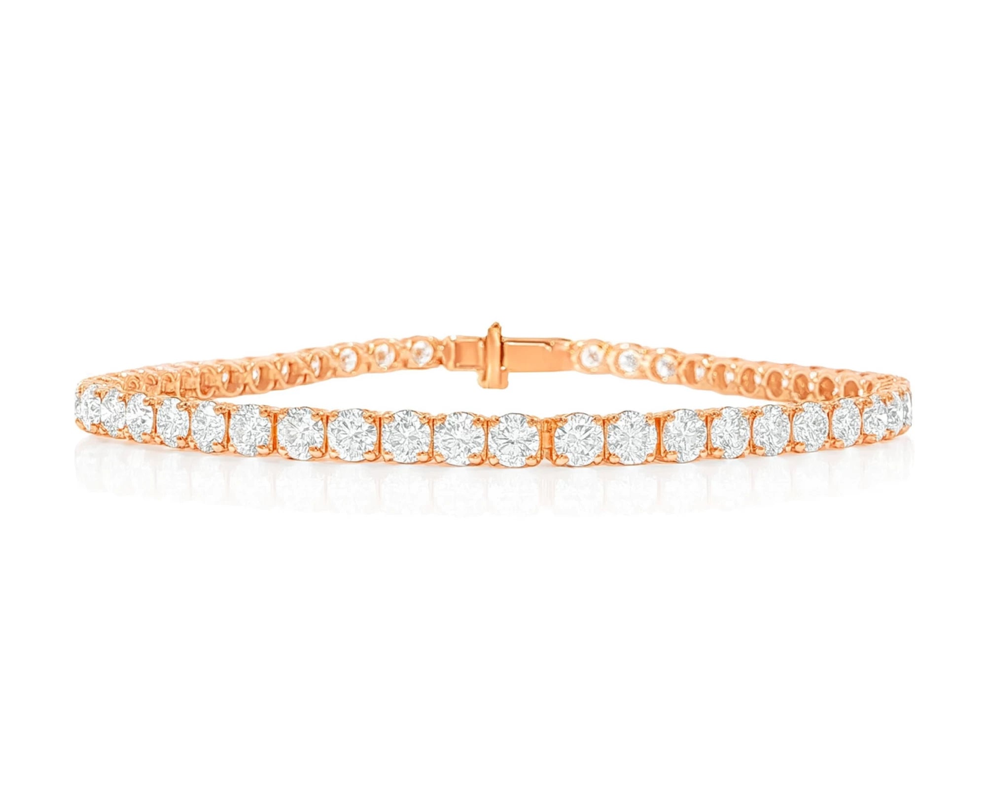 14k Gold Lab-Grown Diamond Tennis Bracelet with Round-Cut Classic Design 6.67ct – lifestyle 4538