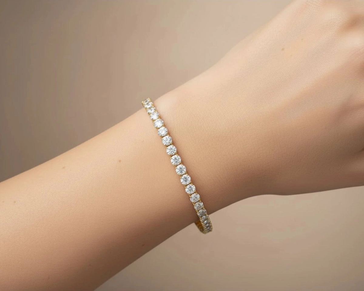 14k Gold Lab-Grown Diamond Tennis Bracelet with Round-Cut Classic Design 6.67ct – view 2