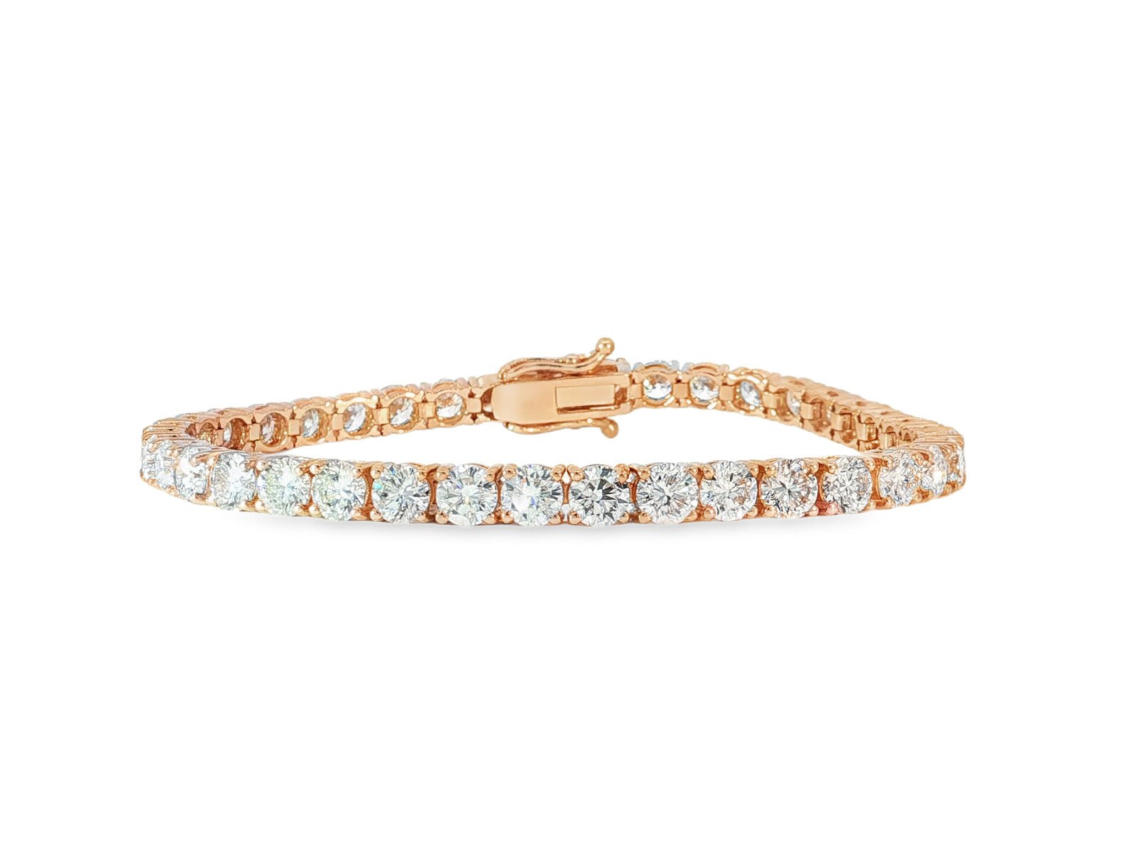 14k Gold Lab - Grown Diamond Tennis Bracelet with Round - Cut Design 12.84ct - AVI THE JEWELER