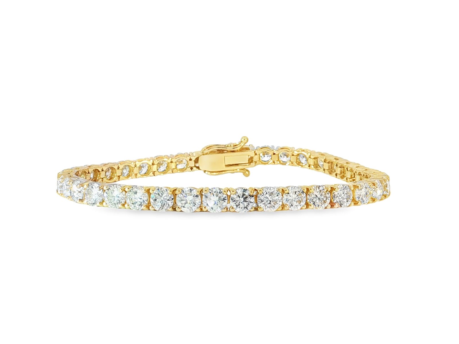 14k Gold Lab - Grown Diamond Tennis Bracelet with Round - Cut Design 12.84ct - AVI THE JEWELER