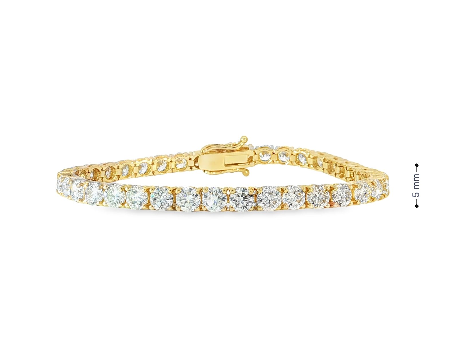 14k Gold Lab - Grown Diamond Tennis Bracelet with Round - Cut Design 12.84ct - AVI THE JEWELER