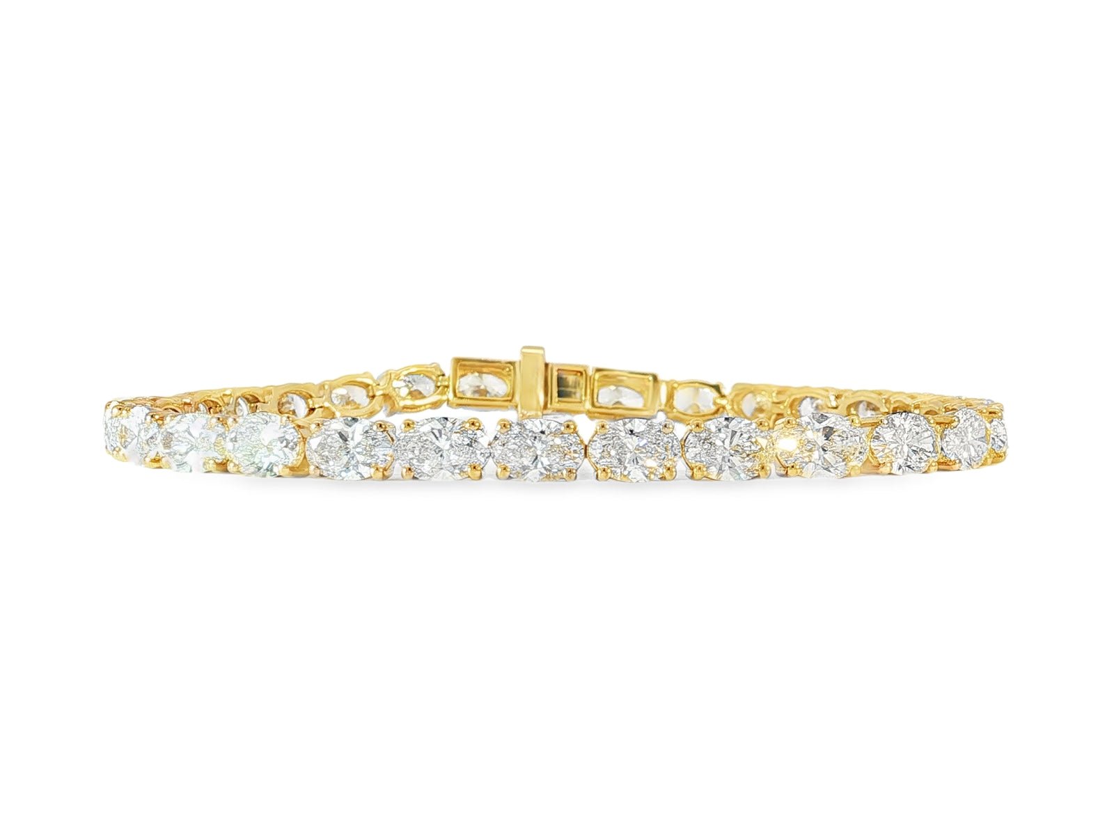 14k Gold Lab - Grown Diamond Tennis Bracelet with Round - Cut Design 12ct - AVI THE JEWELER