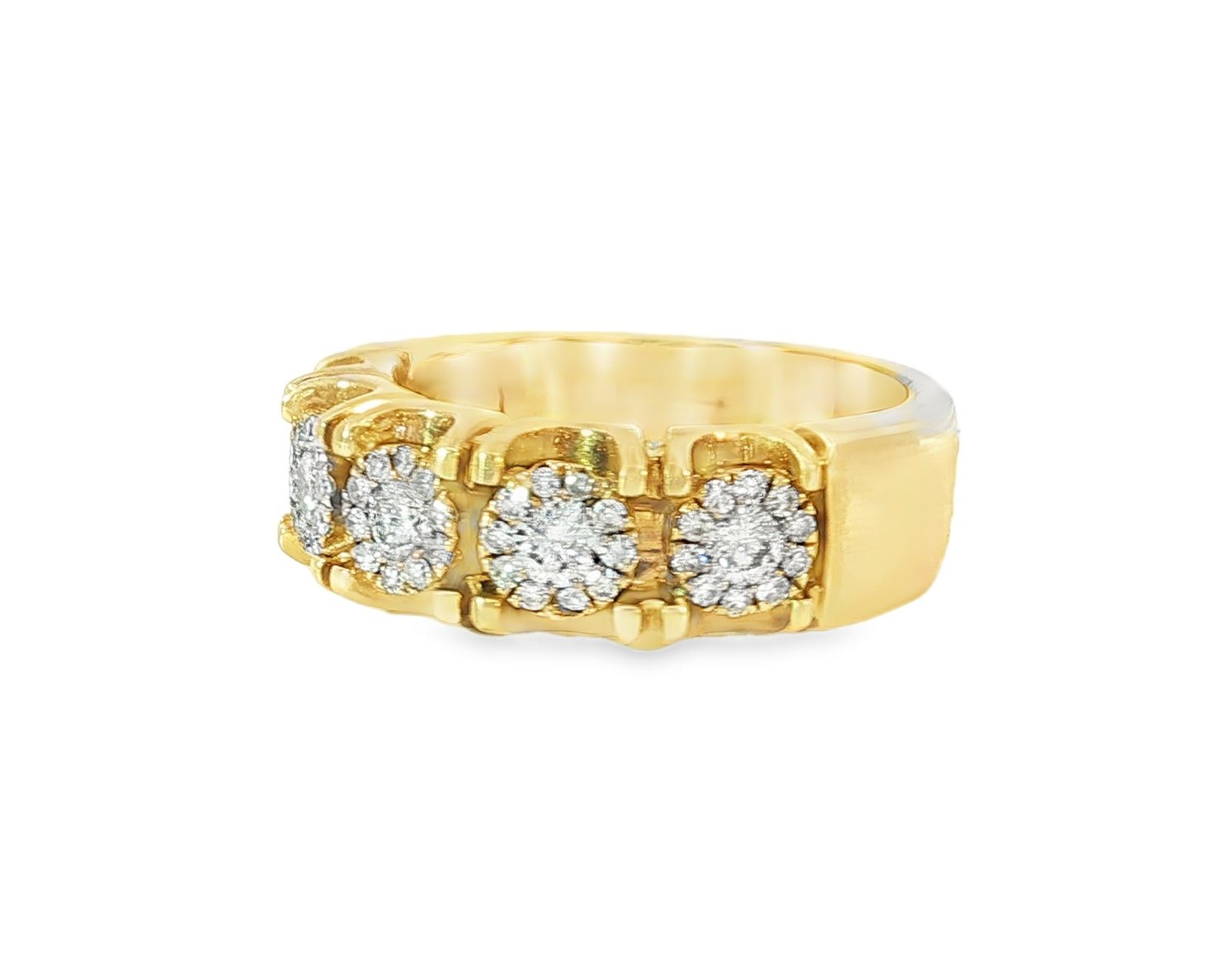 14k Gold Multi - Stone Diamond Ring with Round Brilliant Cut 2.93ct - AVI THE JEWELER