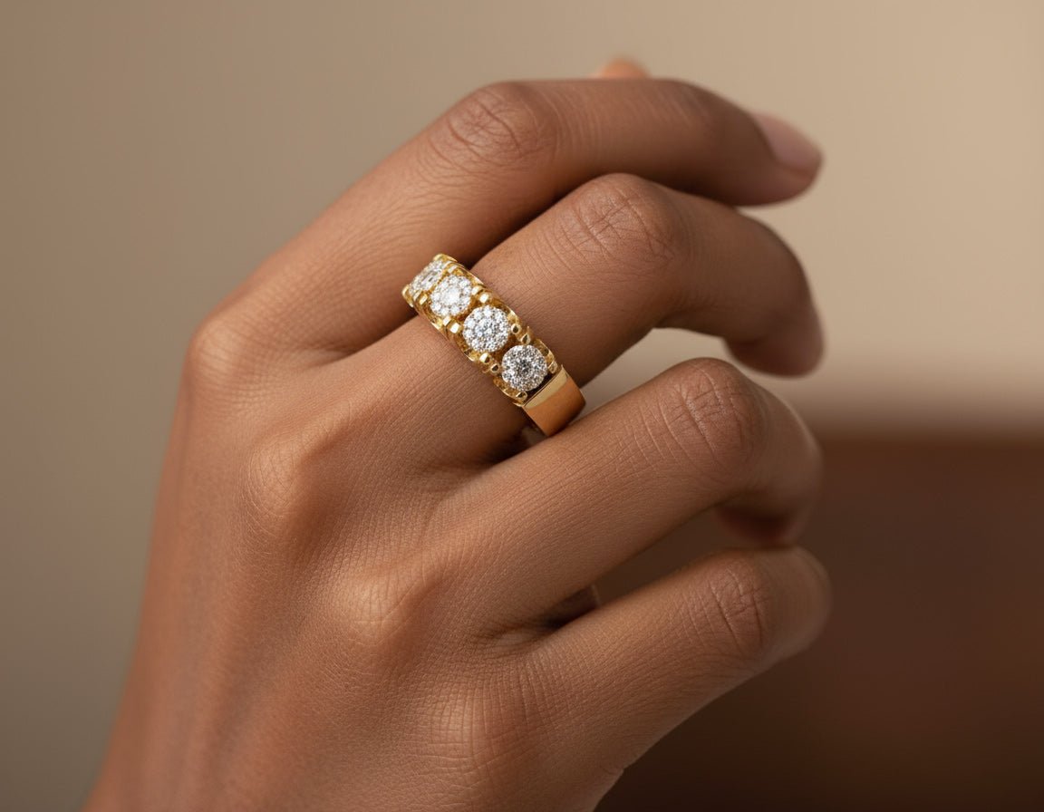 14k Gold Multi - Stone Diamond Ring with Round Brilliant Cut 2.93ct - AVI THE JEWELER