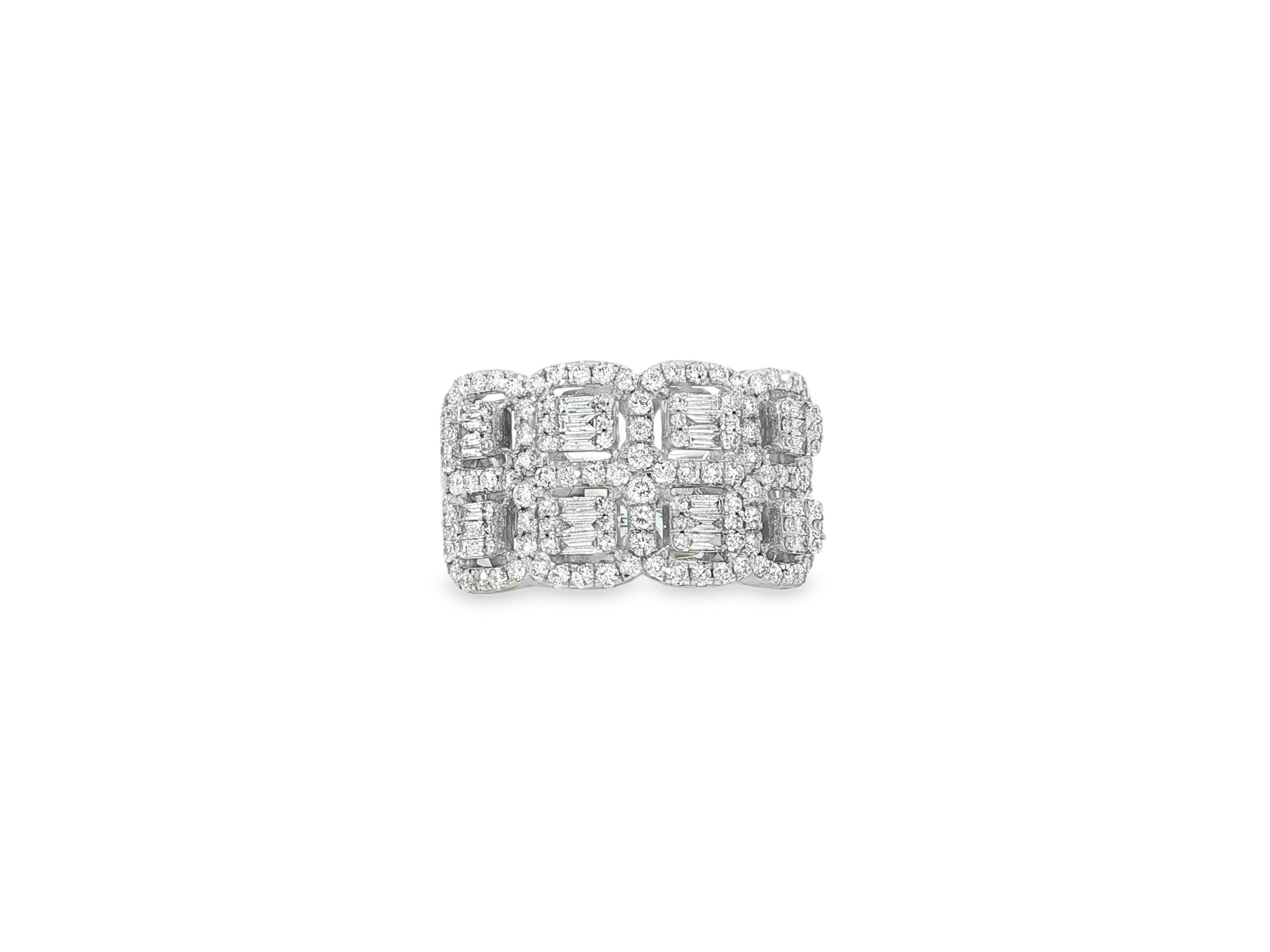 14k Gold Natural Diamond Ring with Emerald - Cut & Round Cluster Design 2.00ct - AVI THE JEWELER